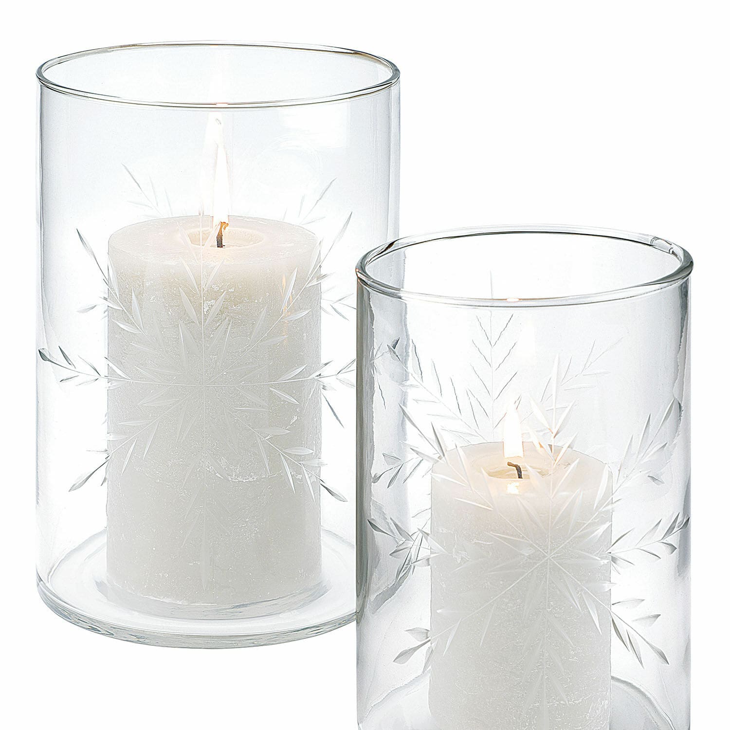 Lot de 2 photophores Snowflakes