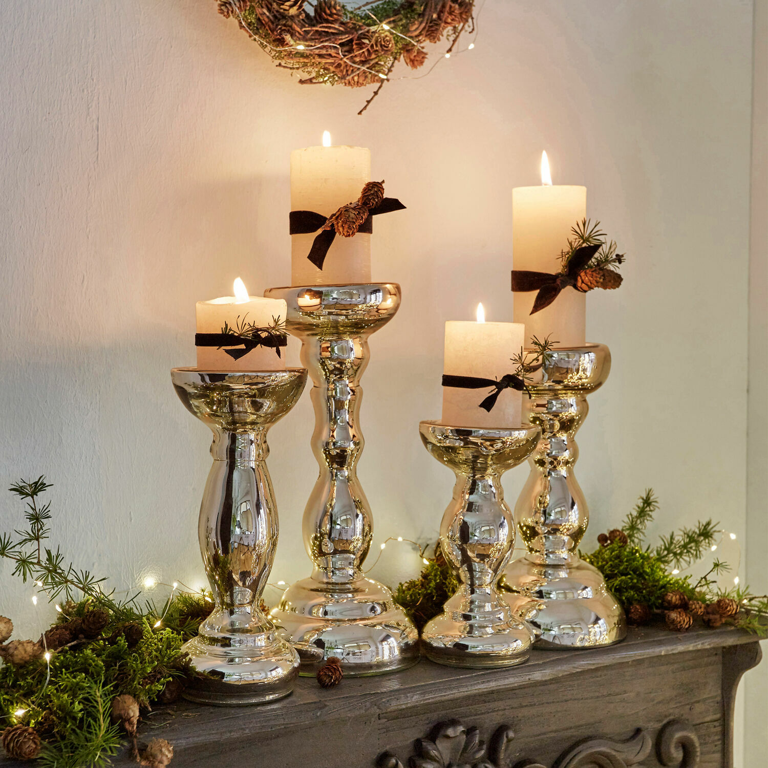 Lot de 4 bougeoirs Aajun