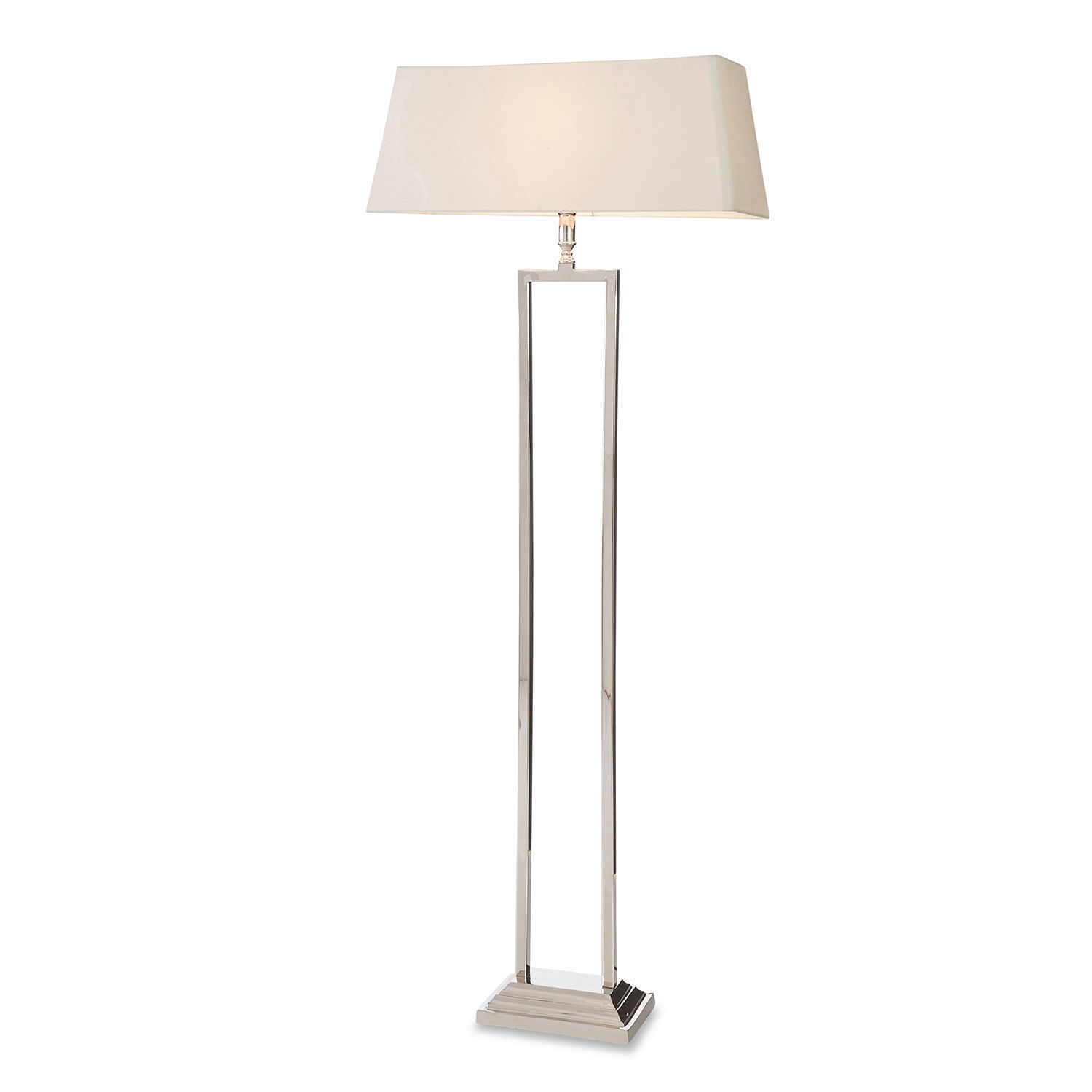 crème/argenté Lampadaire Barki avec abat-jour crème et base en métal argenté pour salon moderne