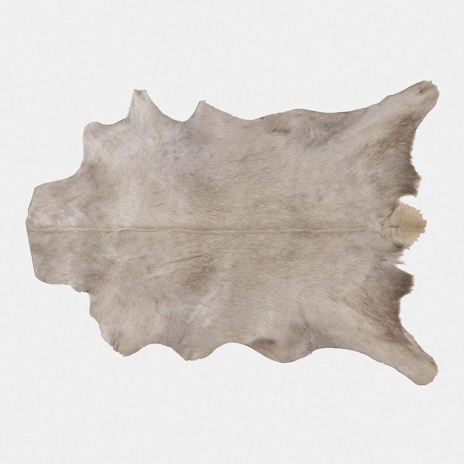 Peau de chèvre Piedro Peau naturelle beige clair et gris, tapis décoratif en fourrure pour intérieur chaleureux