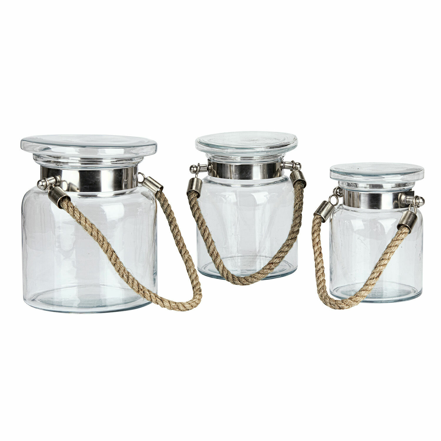 Lot de 3 pots en verre Kelso