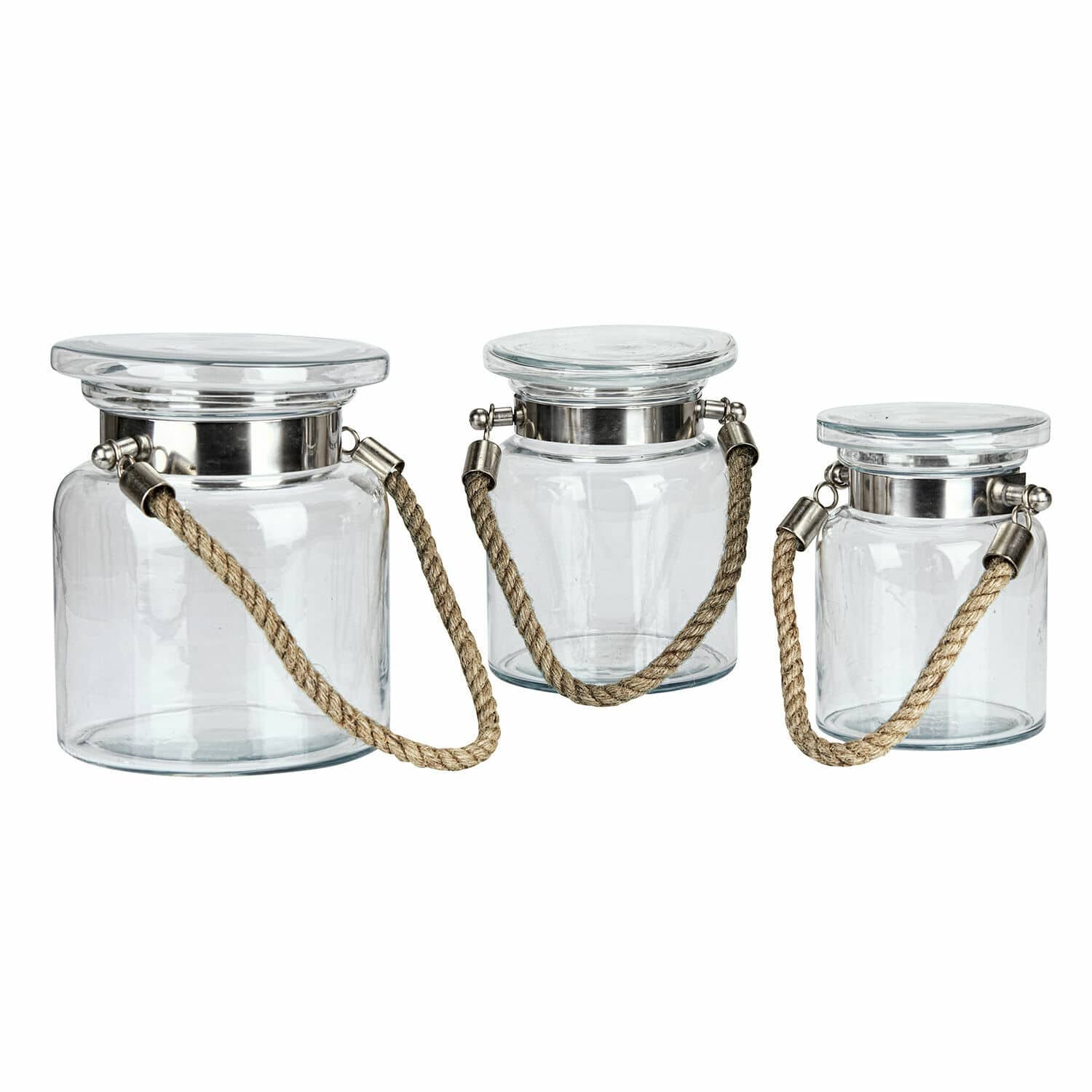 Lot de 3 pots en verre Kelso