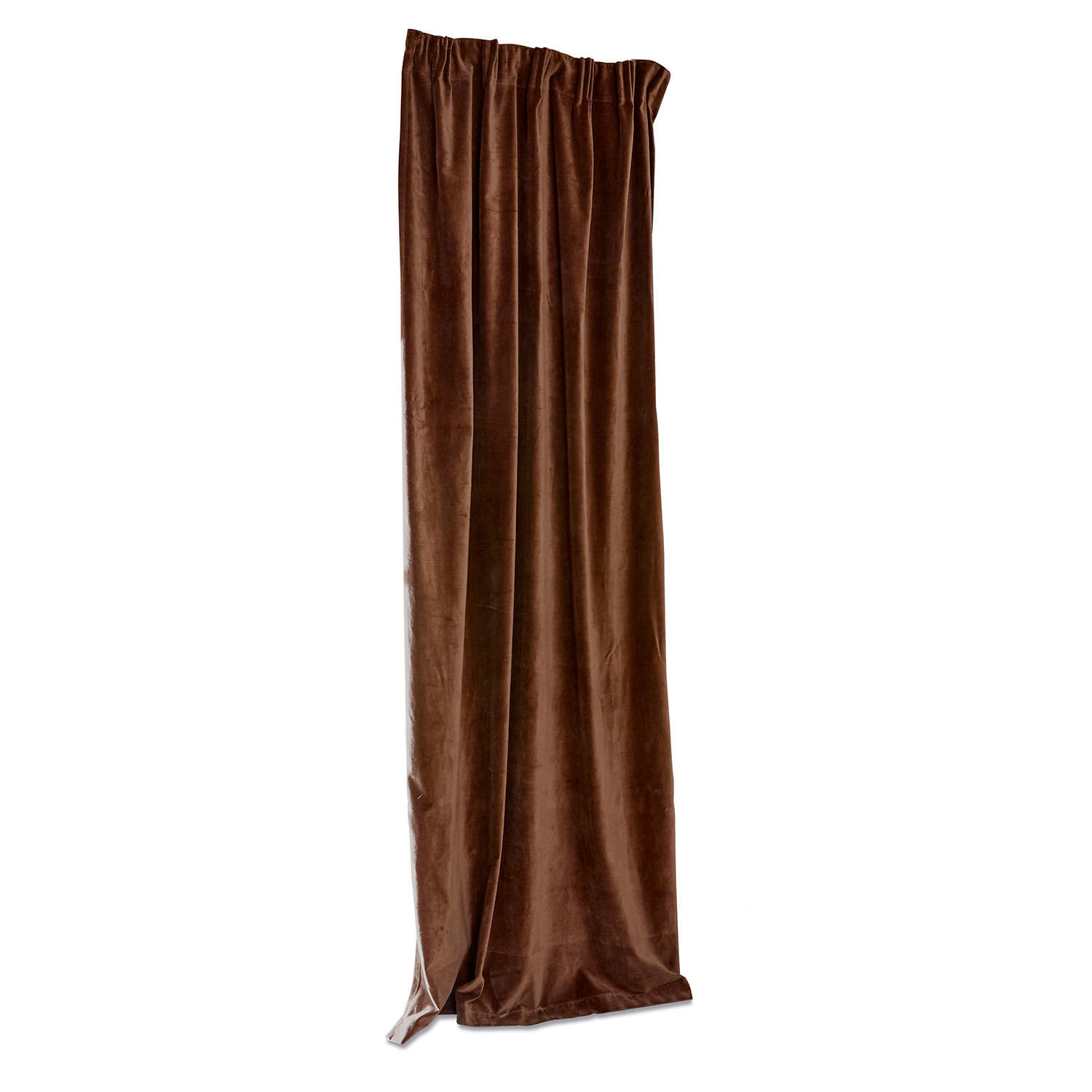marron Rideau Lyannece marron en velours doux, tissu décoratif pour intérieur, ambiance chaleureuse