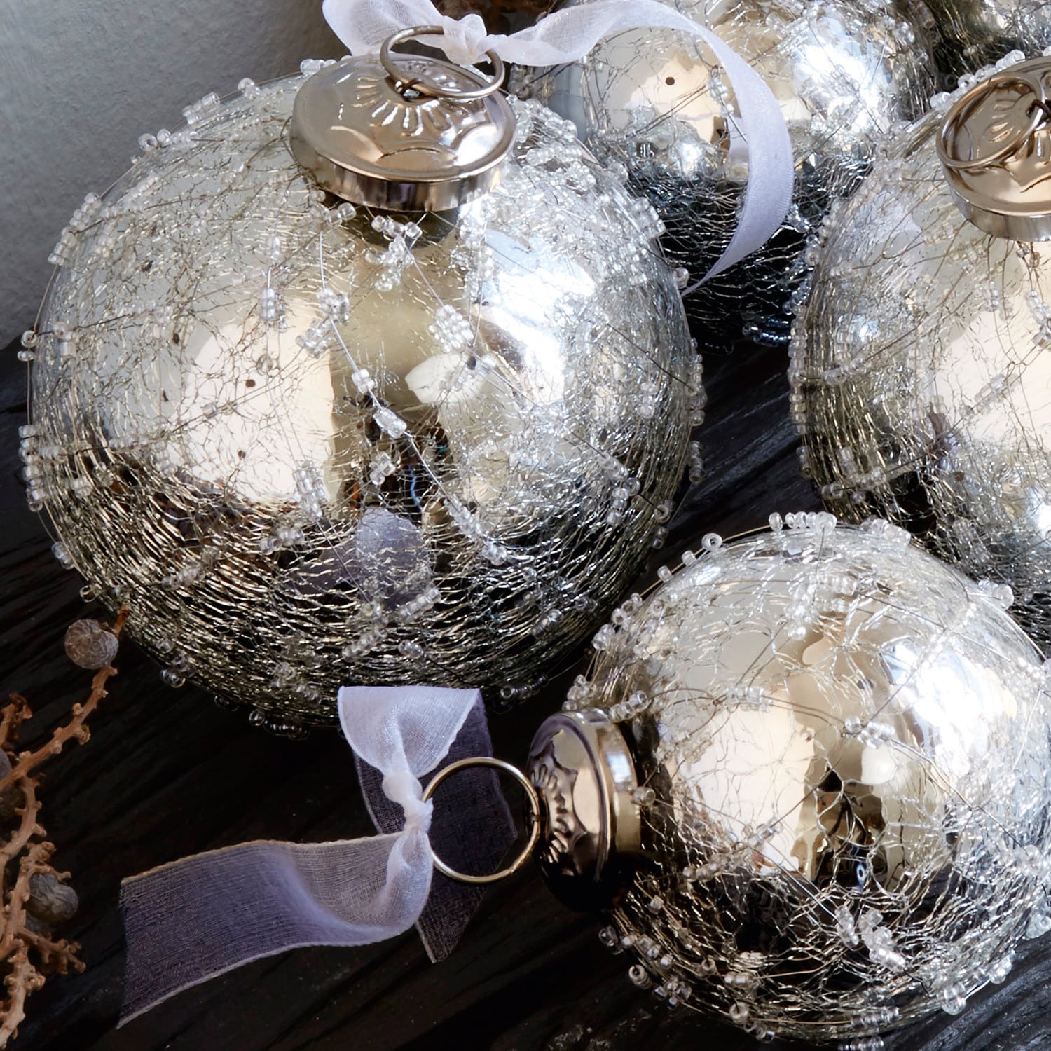 Lot de 6 décorations de Noël Fains