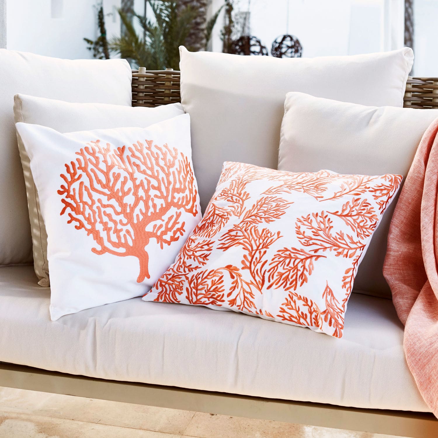 Lot de 2 housses de coussins Koralle