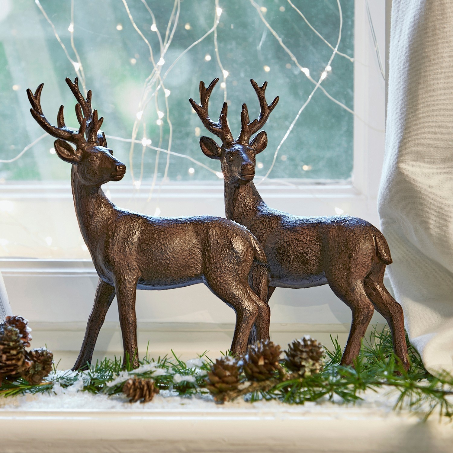 Lot de 2 cerfs décoratifs Cagny