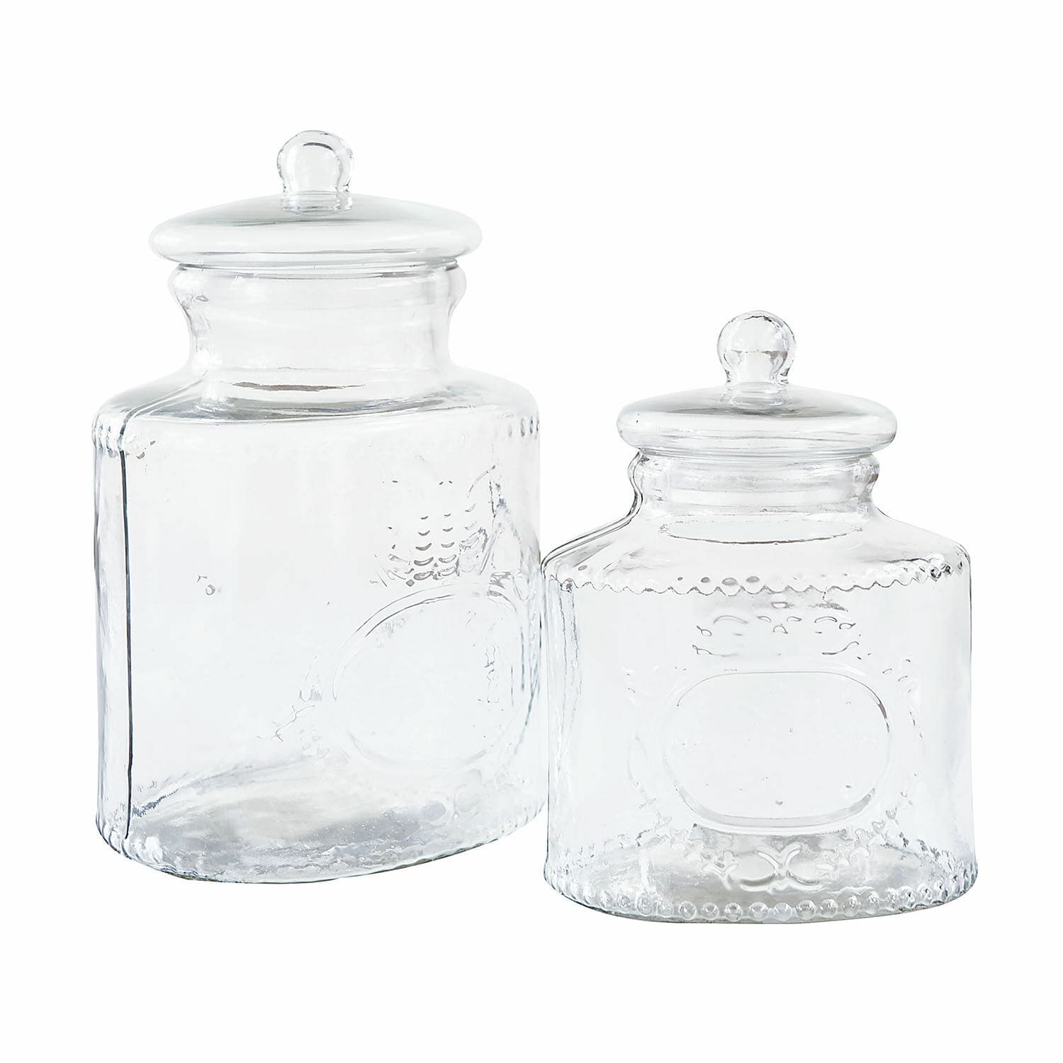 Lot de 2 bonbonnières en verre Elvanto