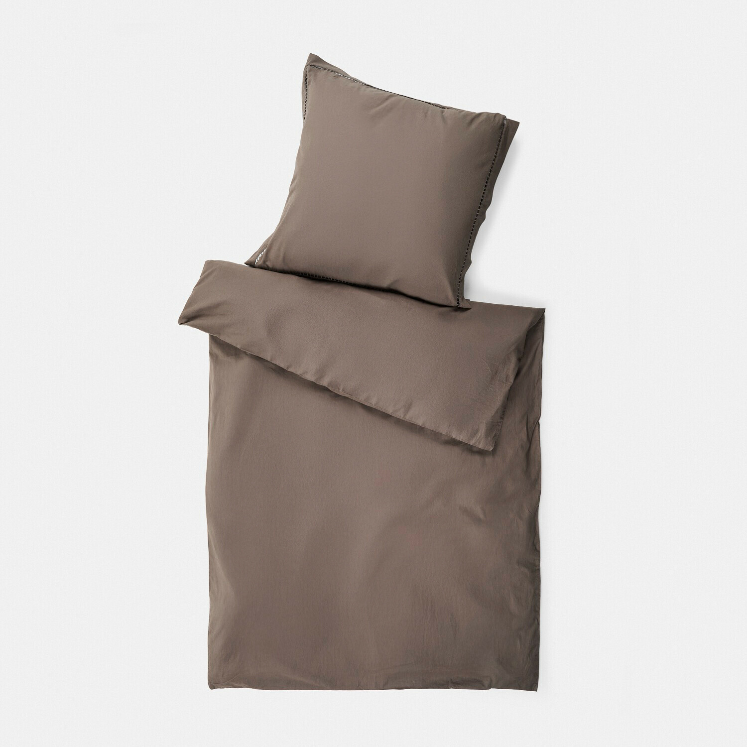 Parure de lit Belvero Parure de lit marron en tissu doux avec taie d'oreiller, pour une chambre confortable et élégante