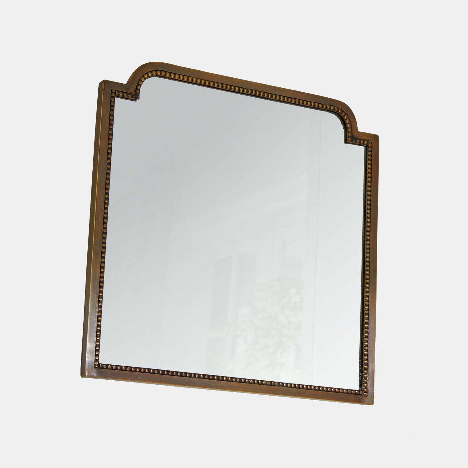 Miroir Bellethorpe Miroir carré avec cadre en laiton vintage orné de détails décoratifs et surface en verre