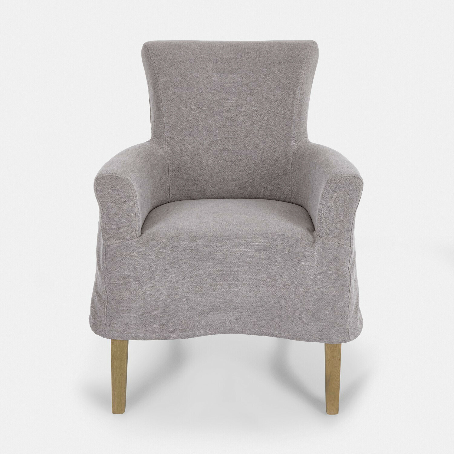 gris Fauteuil Amherst gris en tissu avec pieds en bois, siège confortable pour salon
