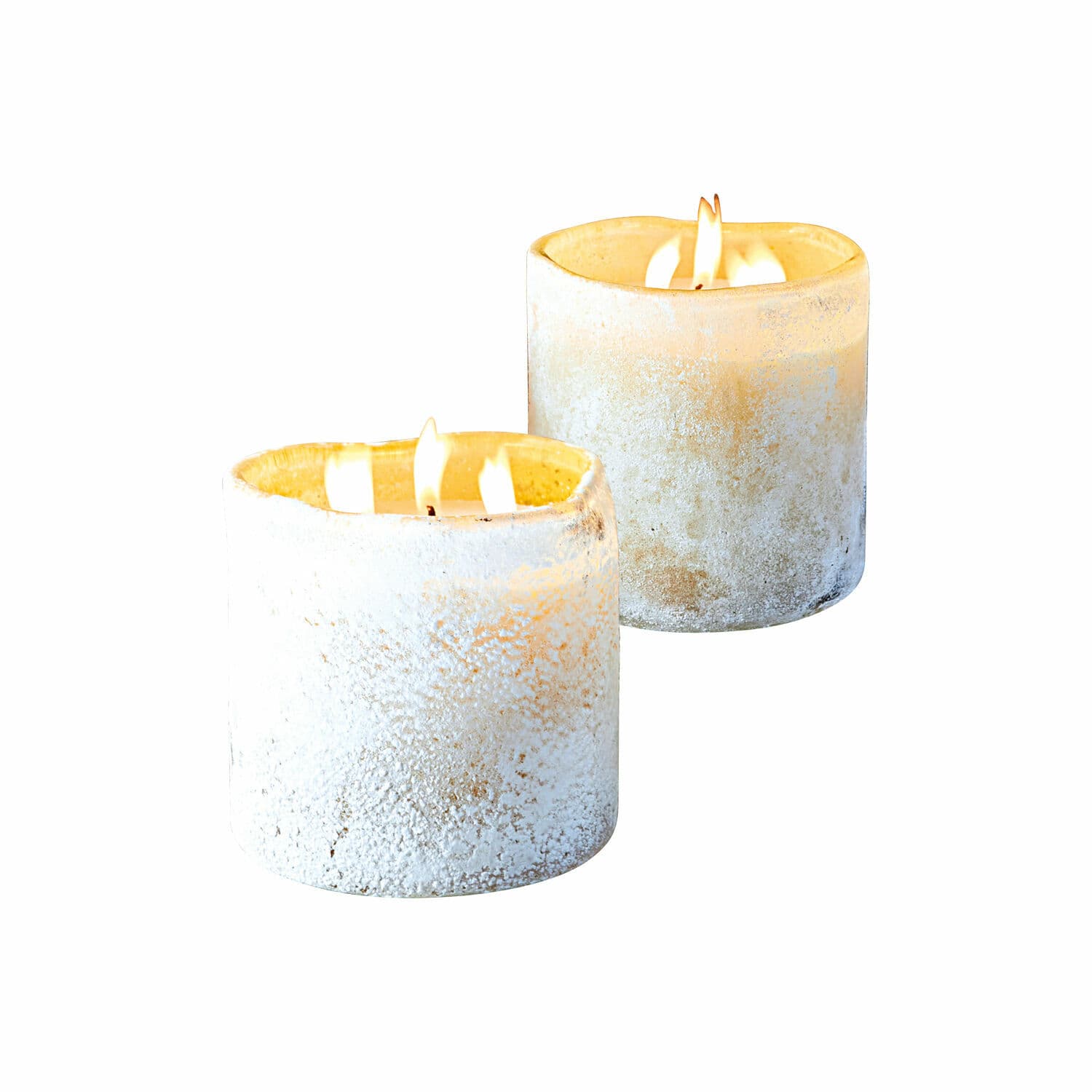 Lot de 2 photophores avec bougies Caladia