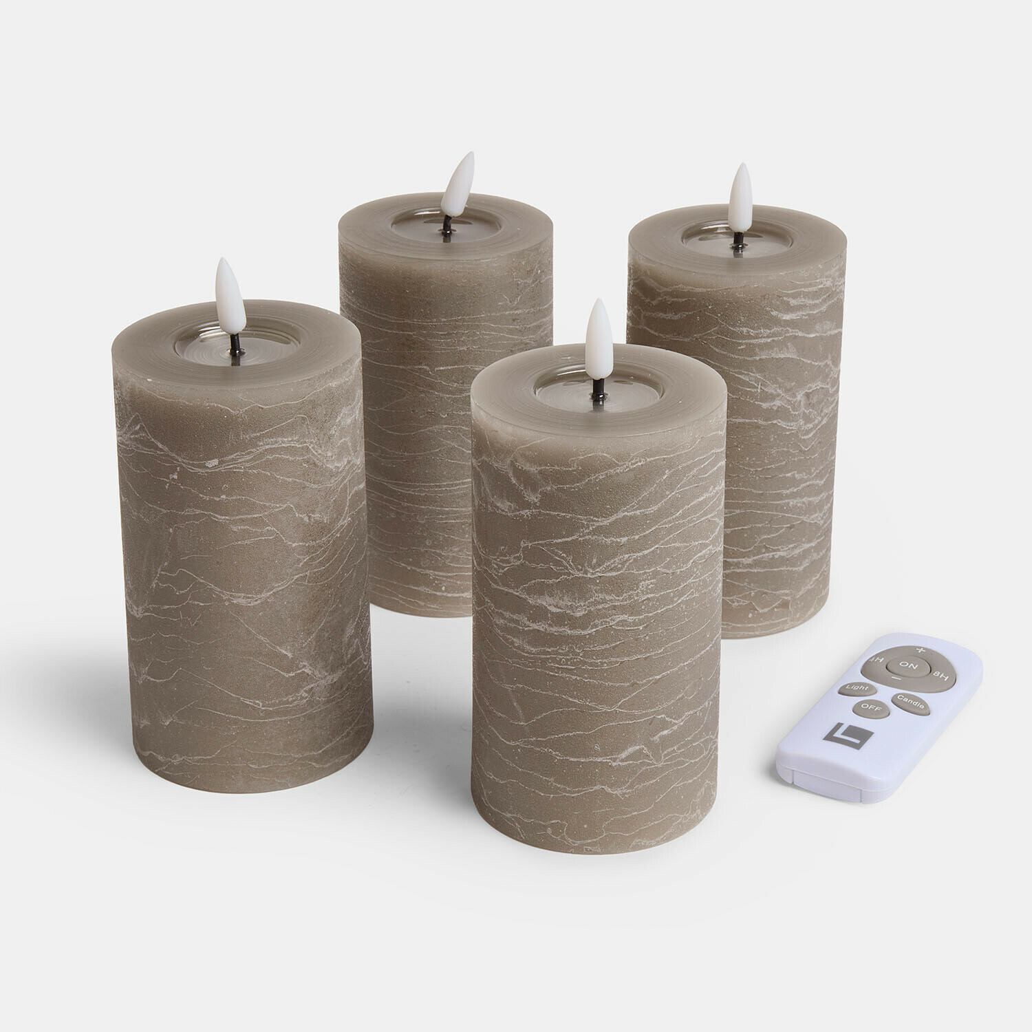 Lot de 4 bougies cylindriques à LED Rimfalla Lot de 4 bougies cylindriques à LED Rimfalla
