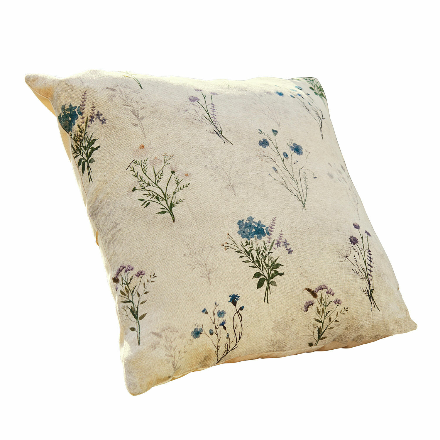 Housse de coussin Cabinda Coussin décoratif beige en coton avec imprimé floral, doux et élégant pour le salon