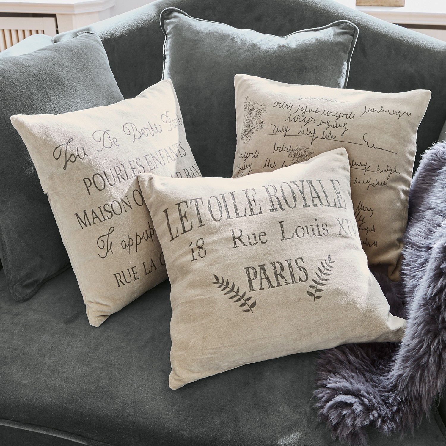 Lot de 3 housses de coussins Enfants royales