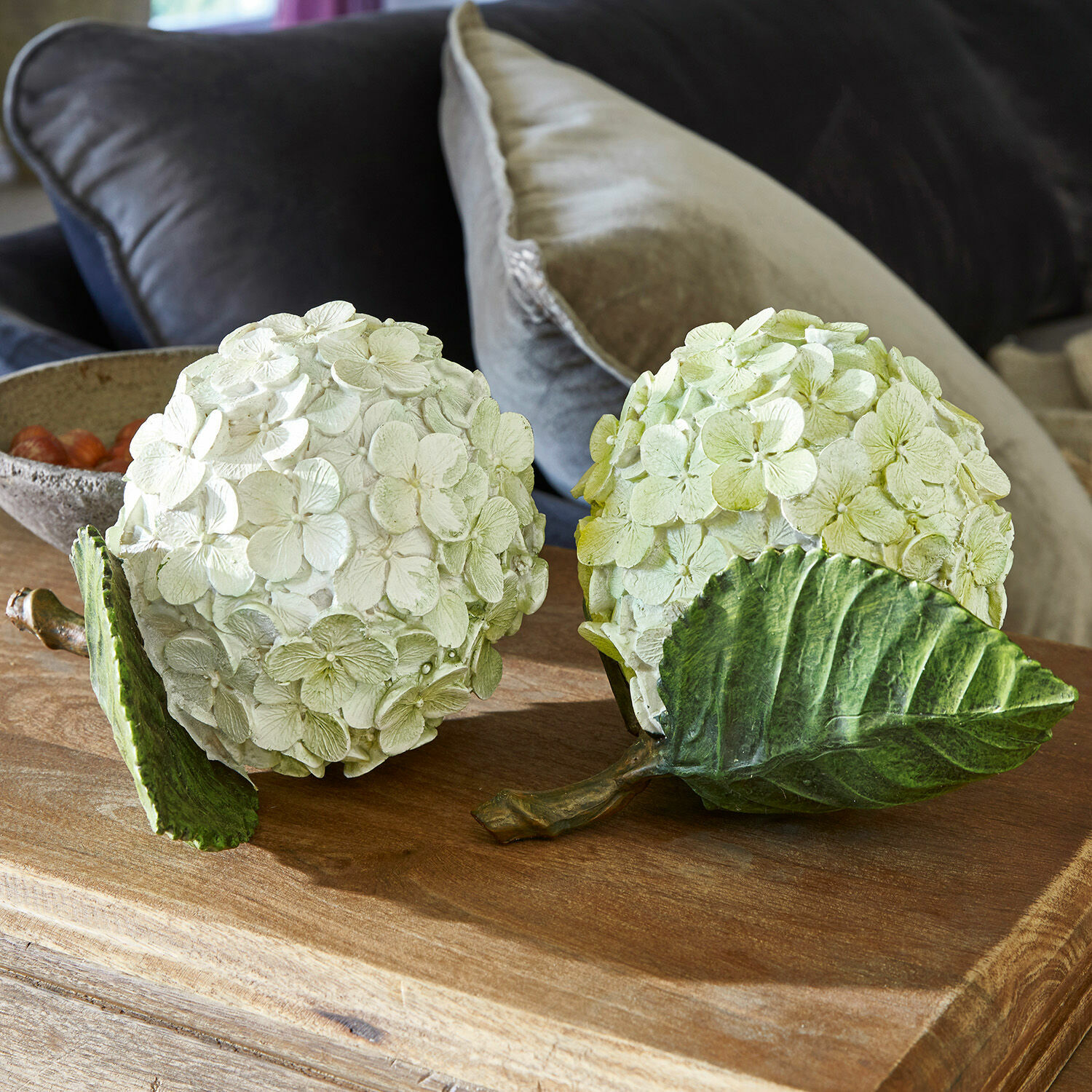 Lot de 2 fleurs décoratives Hortensie
