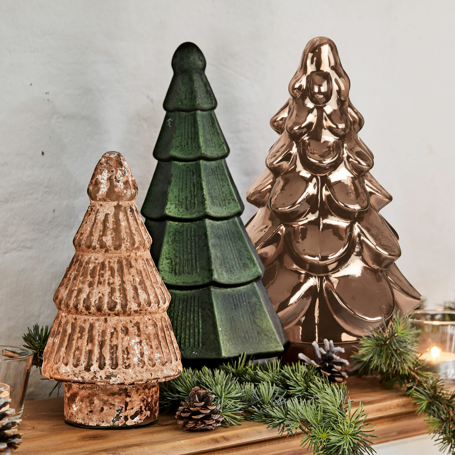 Lot de 3 arbres décoratifs Cheyenne