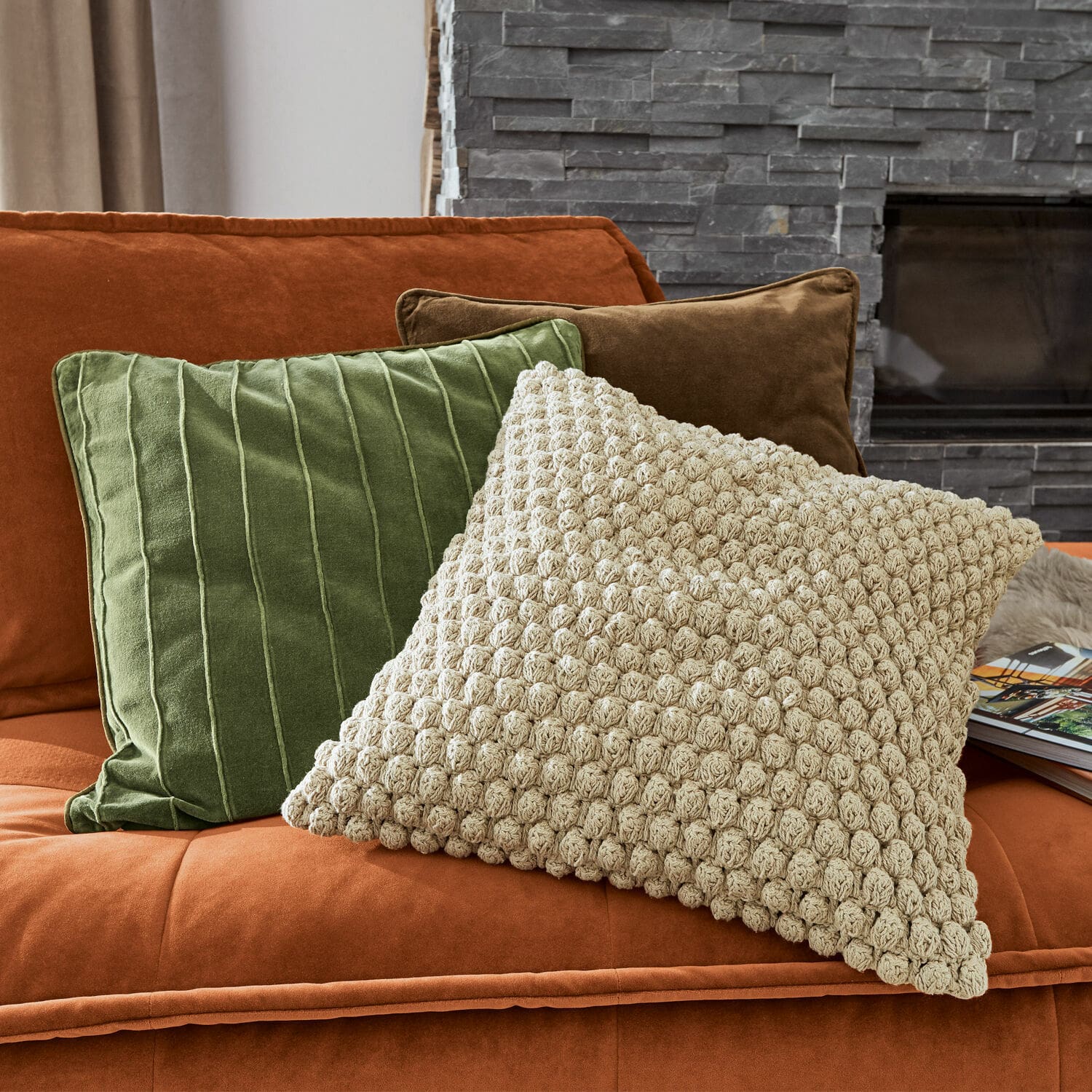 Lot de 3 housses de coussins Maratha