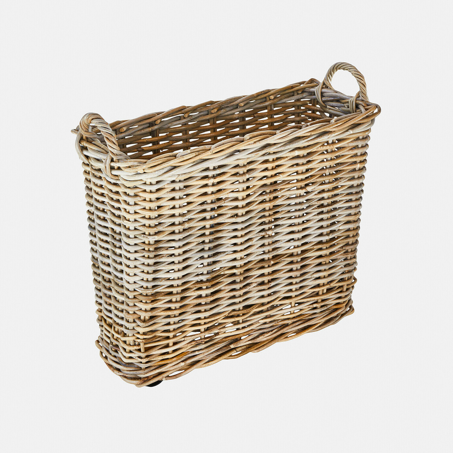 Panier à roulettes Farivon Panier rectangulaire en osier naturel avec poignées, idéal pour rangement et décoration