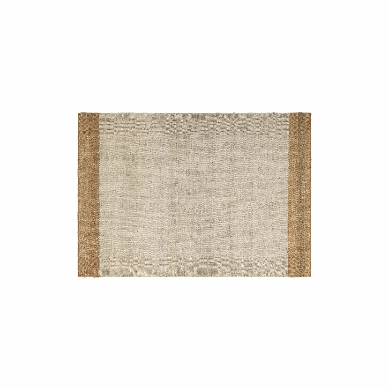 Tapis Estelune Tapis rectangulaire en jute naturelle beige avec bords marron, décoration intérieure élégante