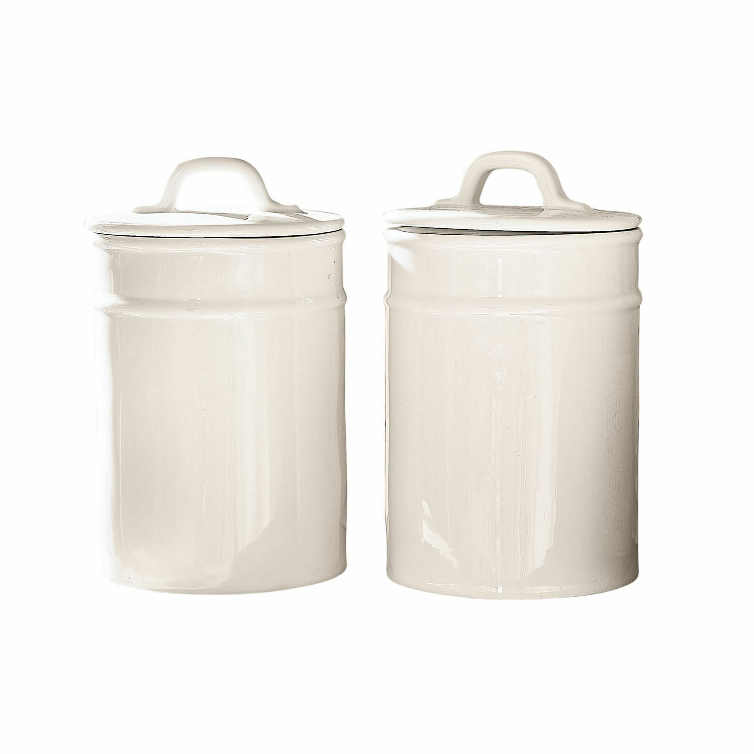 Ensemble de 2 boîtes de rangement en céramique blanche Civelox pour cuisine pratique