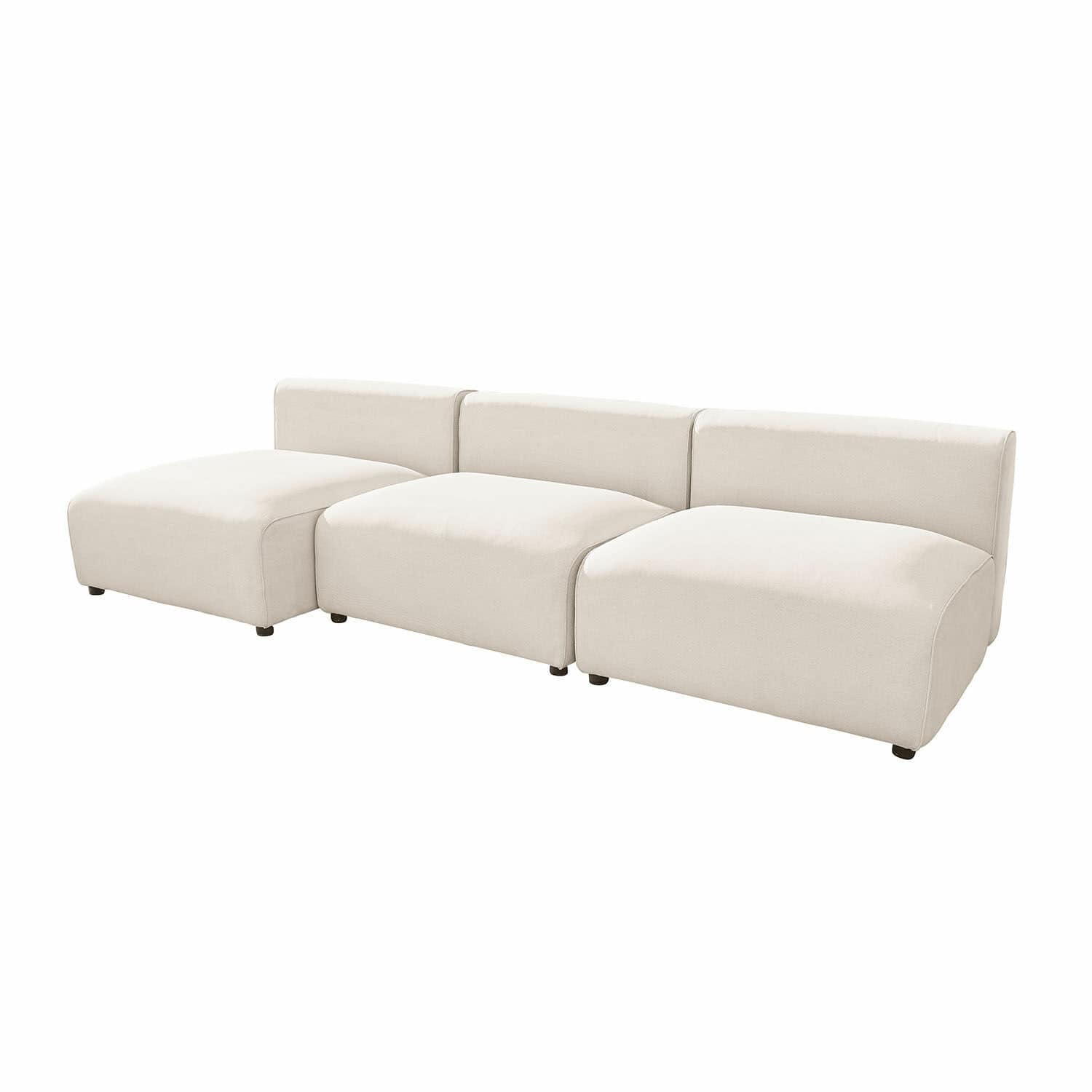 Salon de jardin Vézère Canapé modulaire moderne en tissu crème doux pour un salon confortable