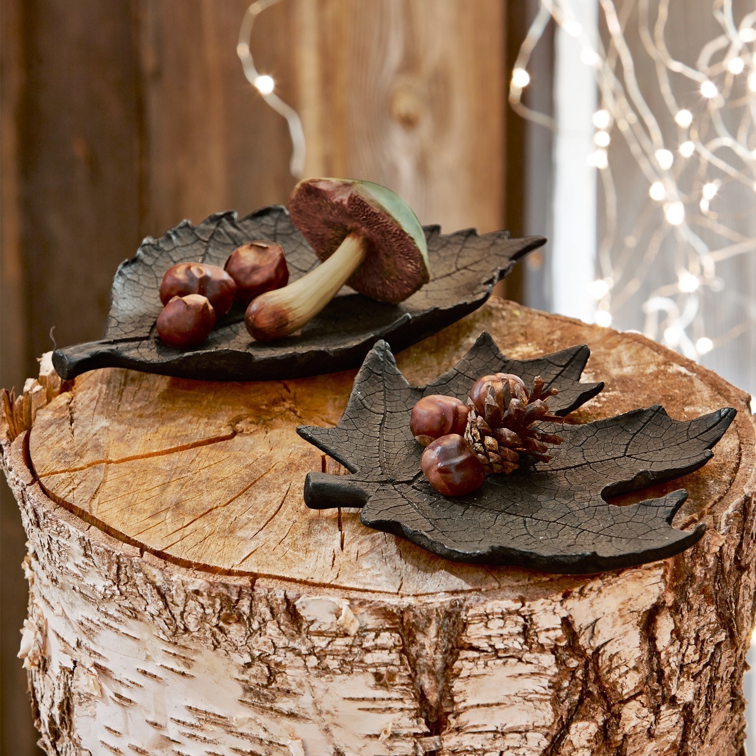 Lot de 2 décorations feuille Greenery