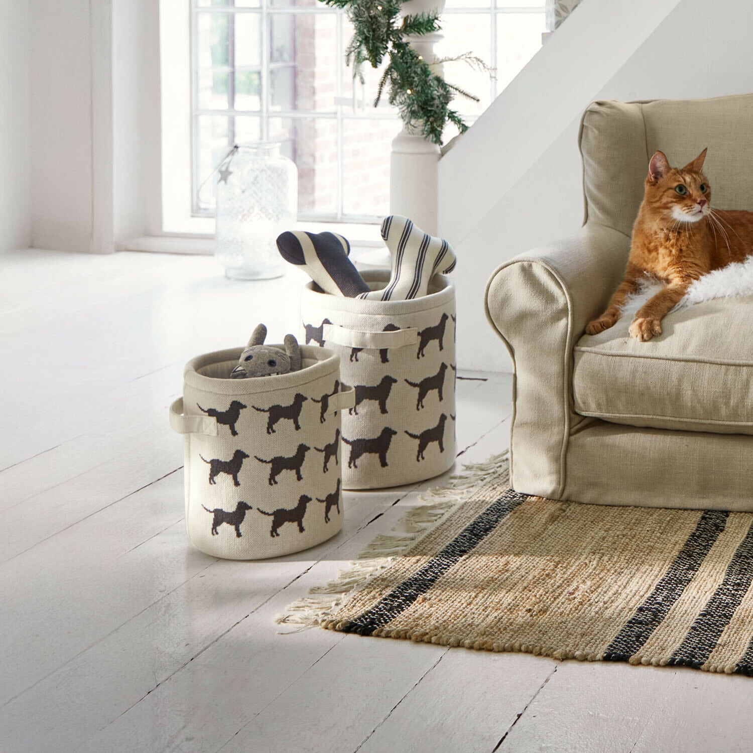 Lot de 2 paniers pour animaux Pawelino