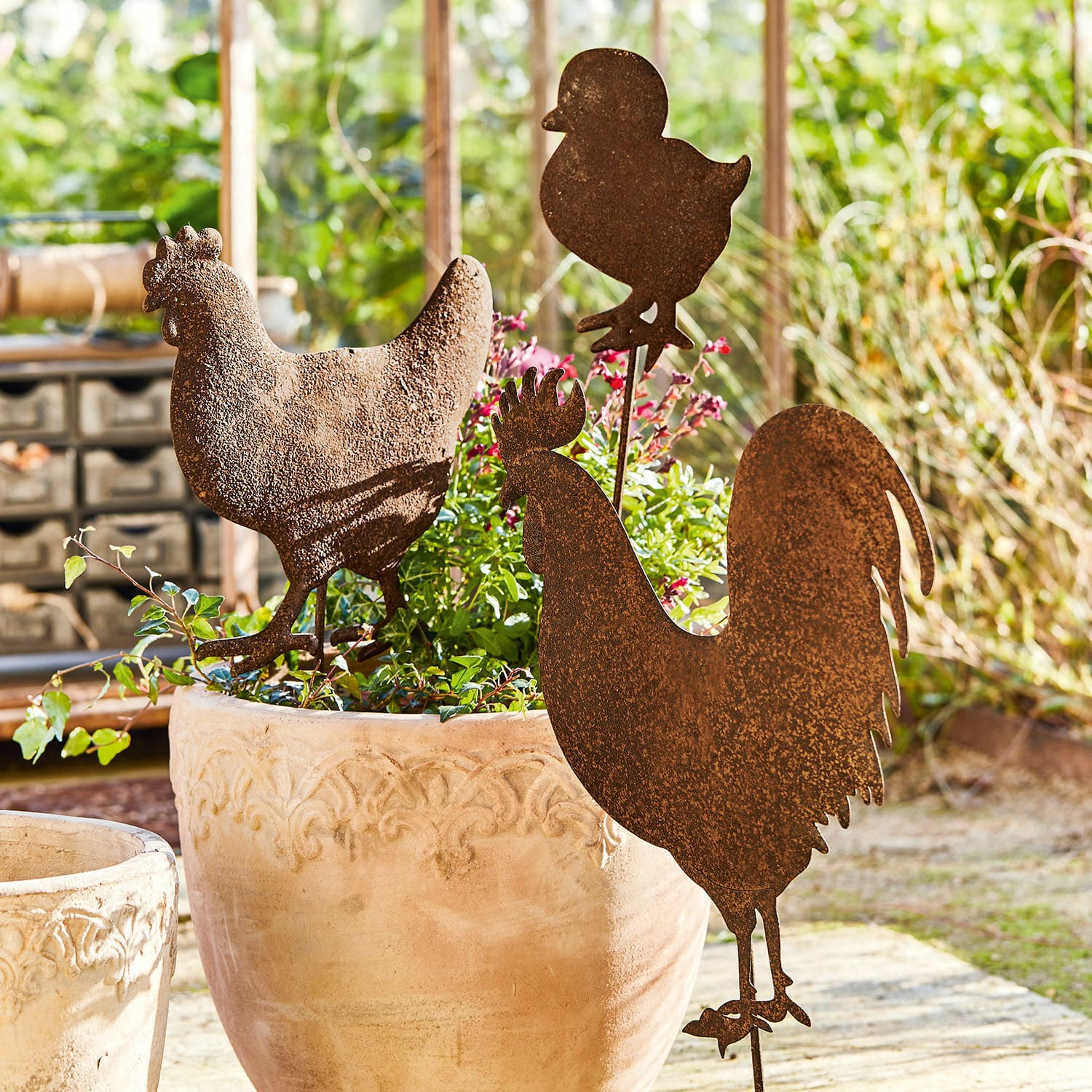 Lot de 3 piques de jardin Arijus