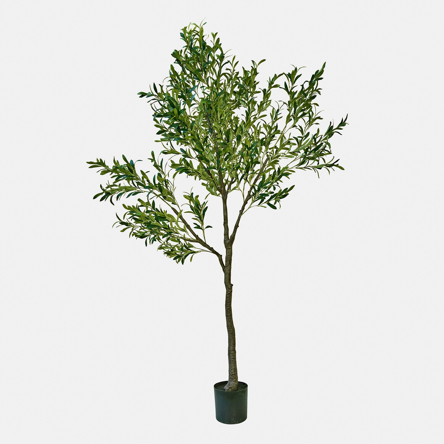 Olivier décoratif Faelira Arbre d'olivier artificiel en pot noir avec feuilles vertes pour décoration intérieure et extérieure