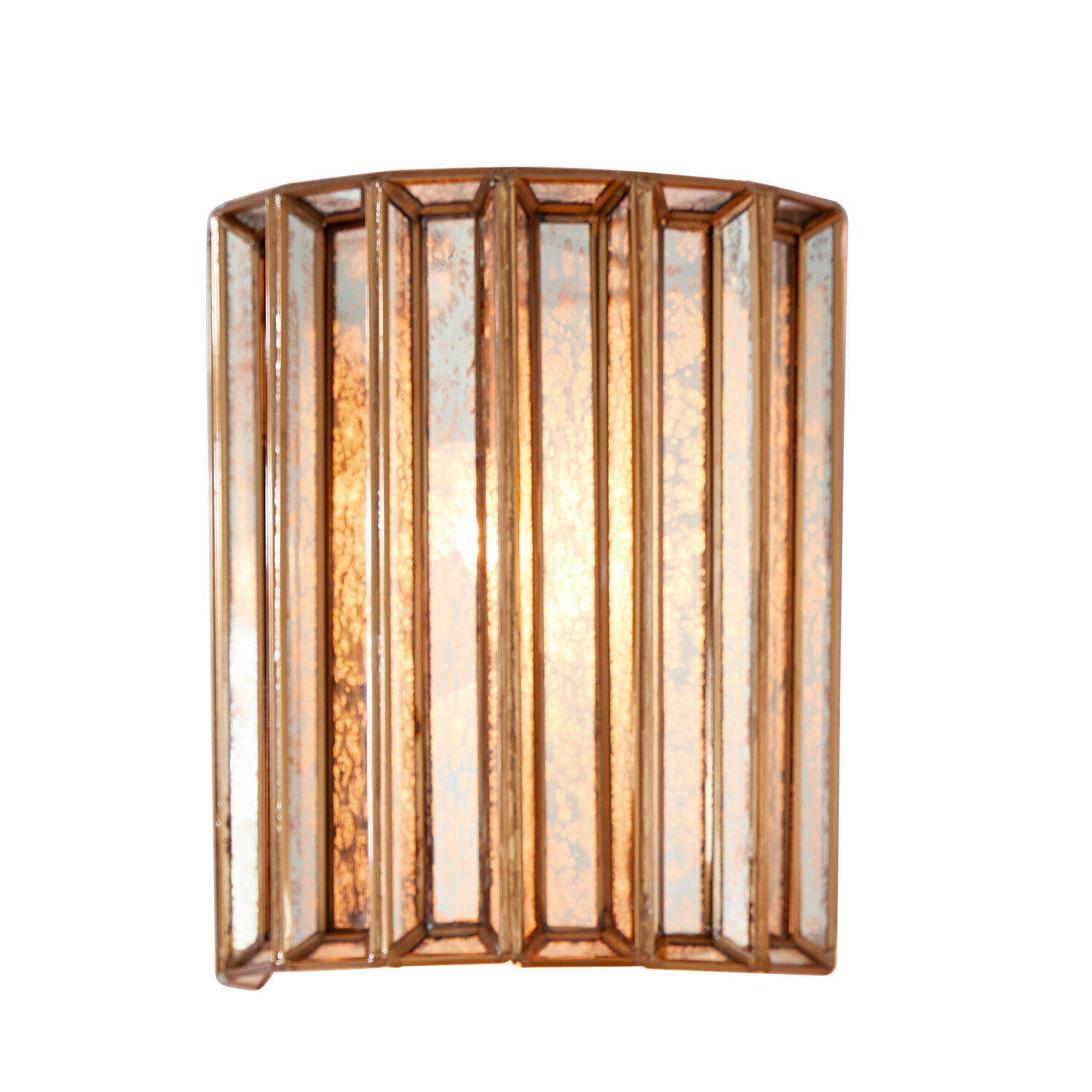 Applique Immogen Applique murale en laiton et verre cuivré, lampe décorative pour intérieur chaleureux
