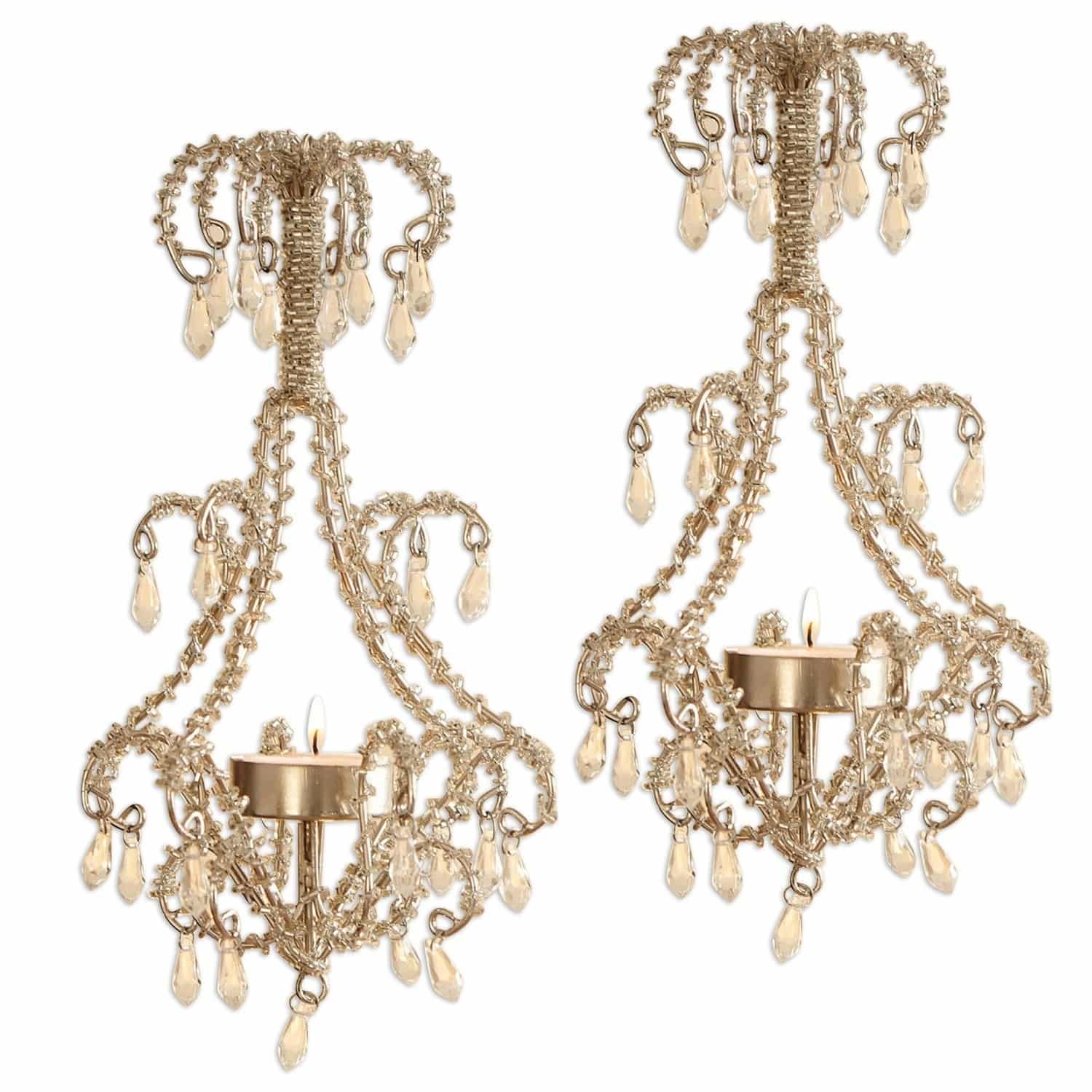 Lot de 2 supports à bougies chauffe-plats Lustre