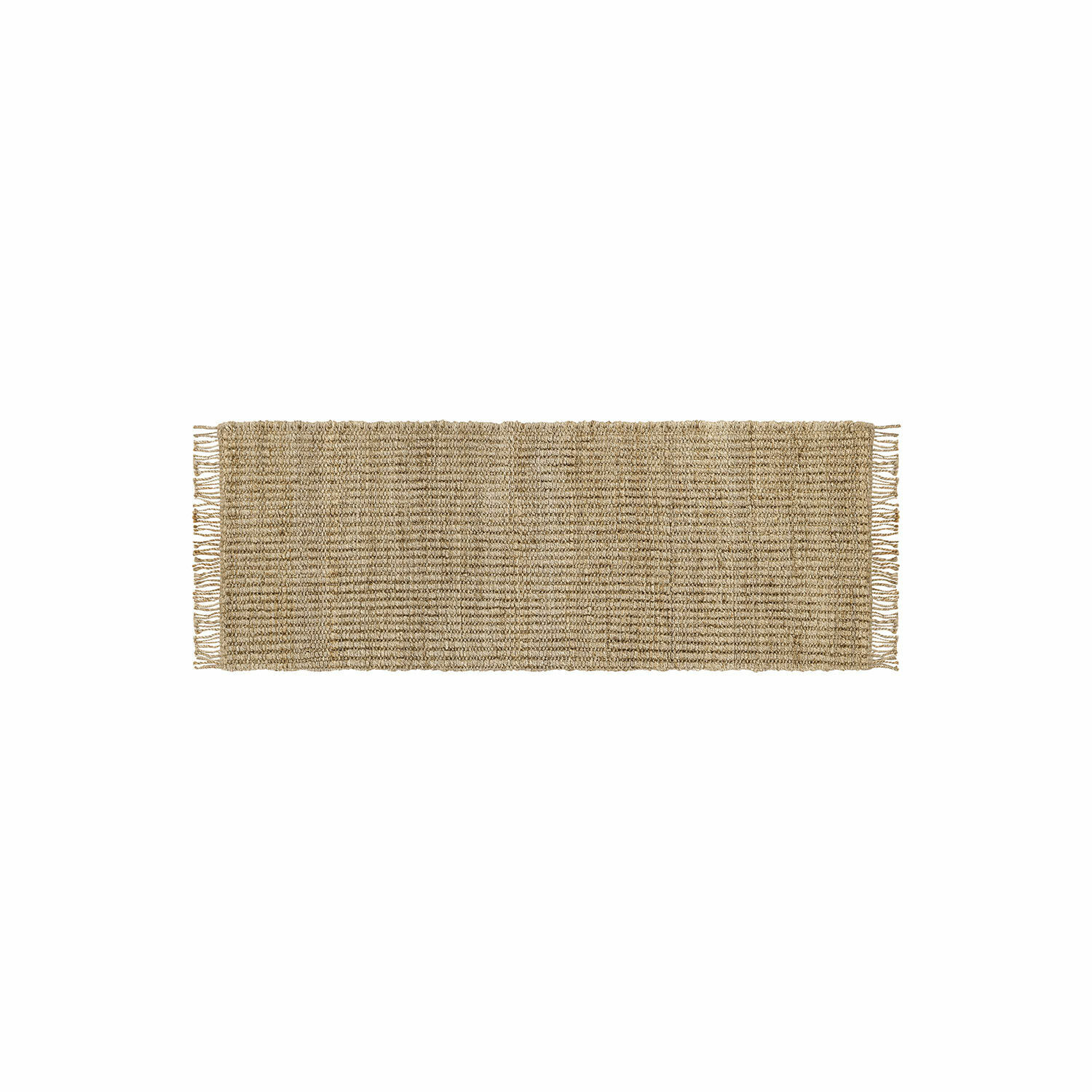 Tapis long Hermitage Tapis beige en jute avec franges sur les côtés, matériau naturel pour décoration intérieure