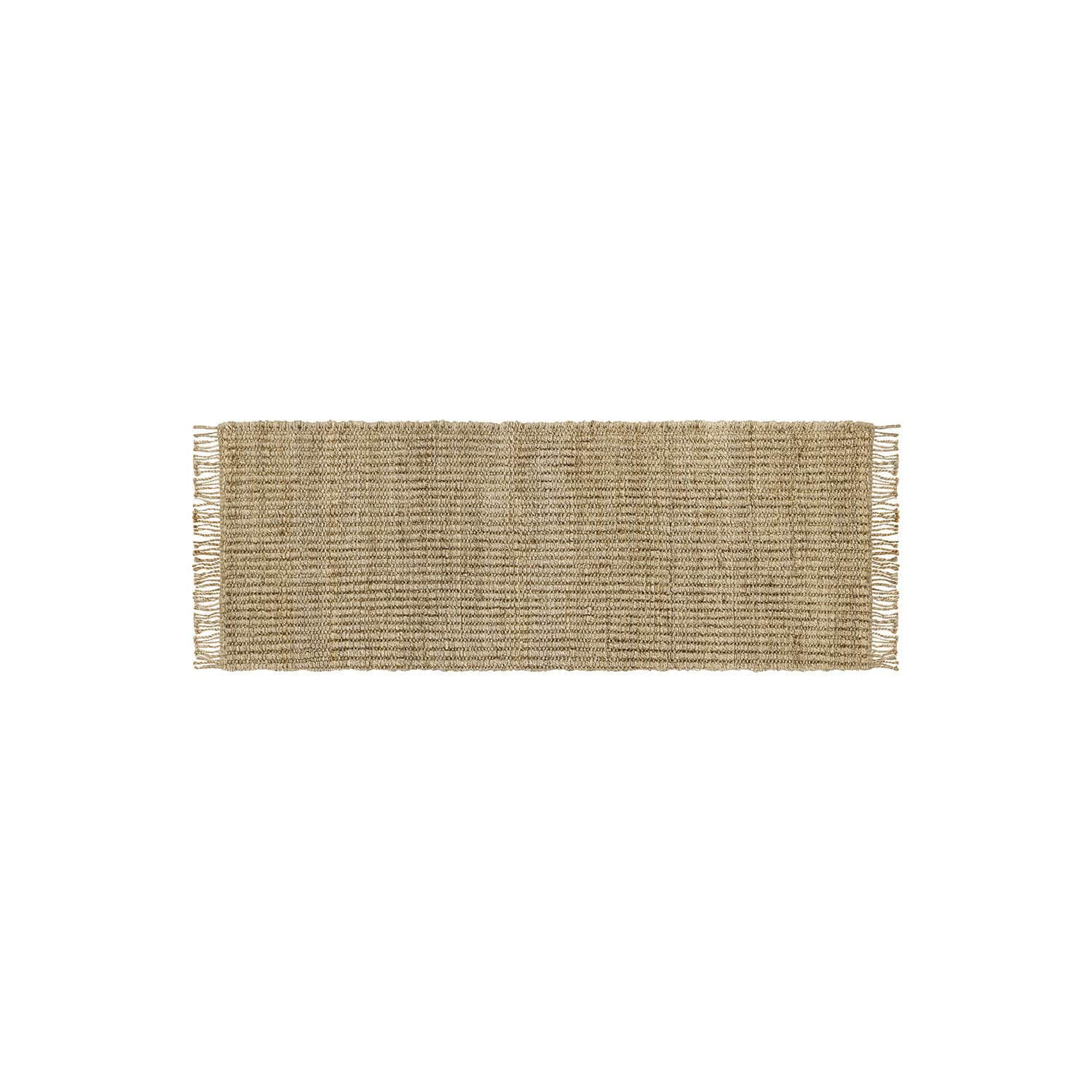 Tapis long Hermitage Tapis beige en jute avec franges sur les côtés, matériau naturel pour décoration intérieure