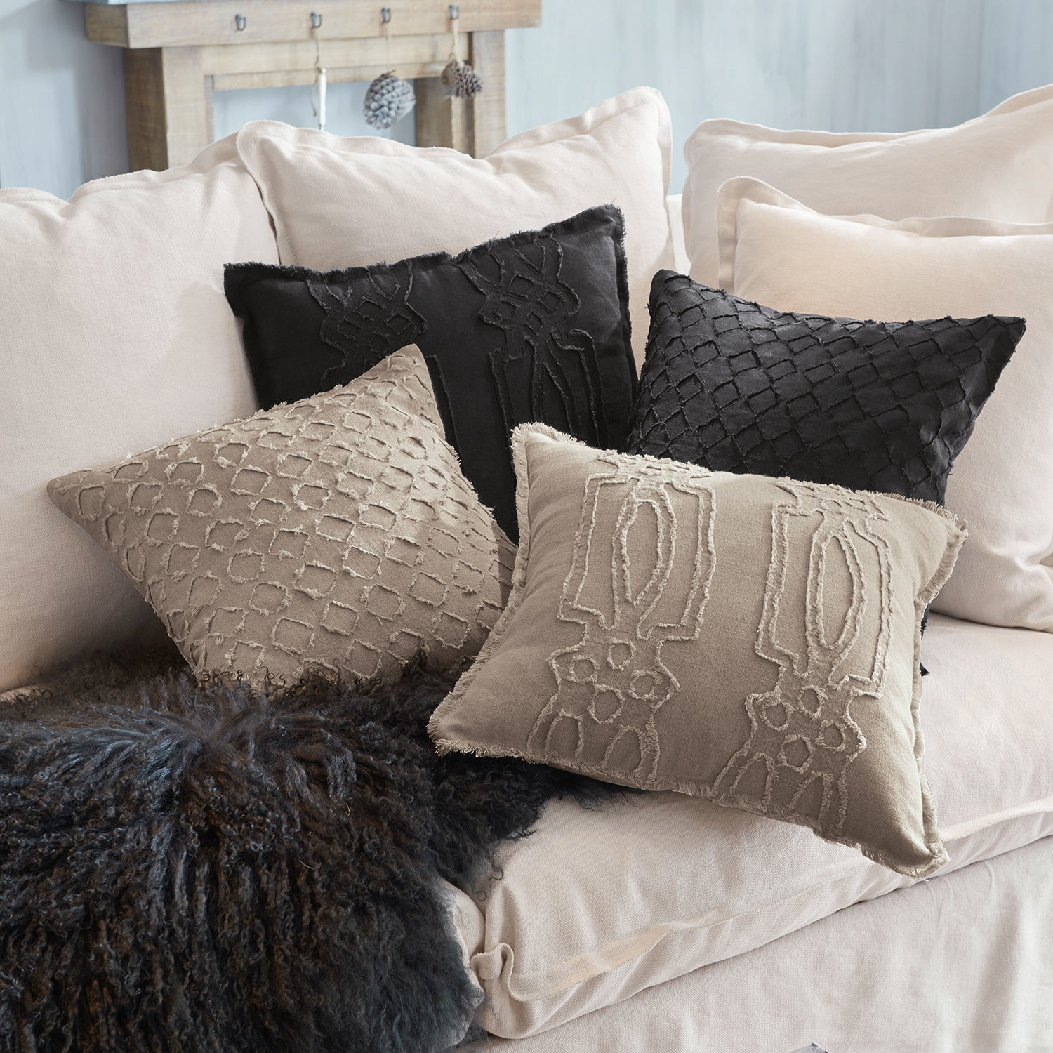 Lot de 2 housses de coussins Kelnor
