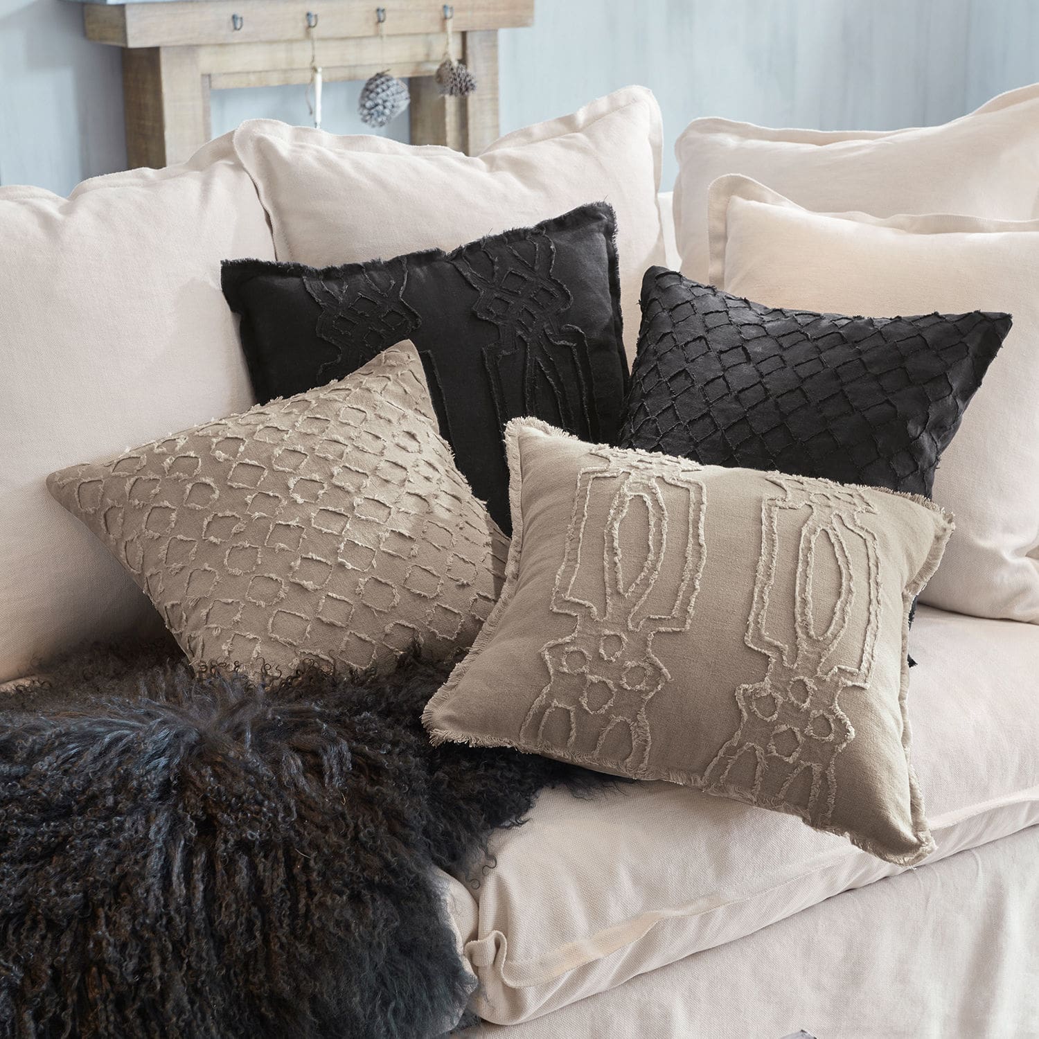 Lot de 2 housses de coussins Kelnor