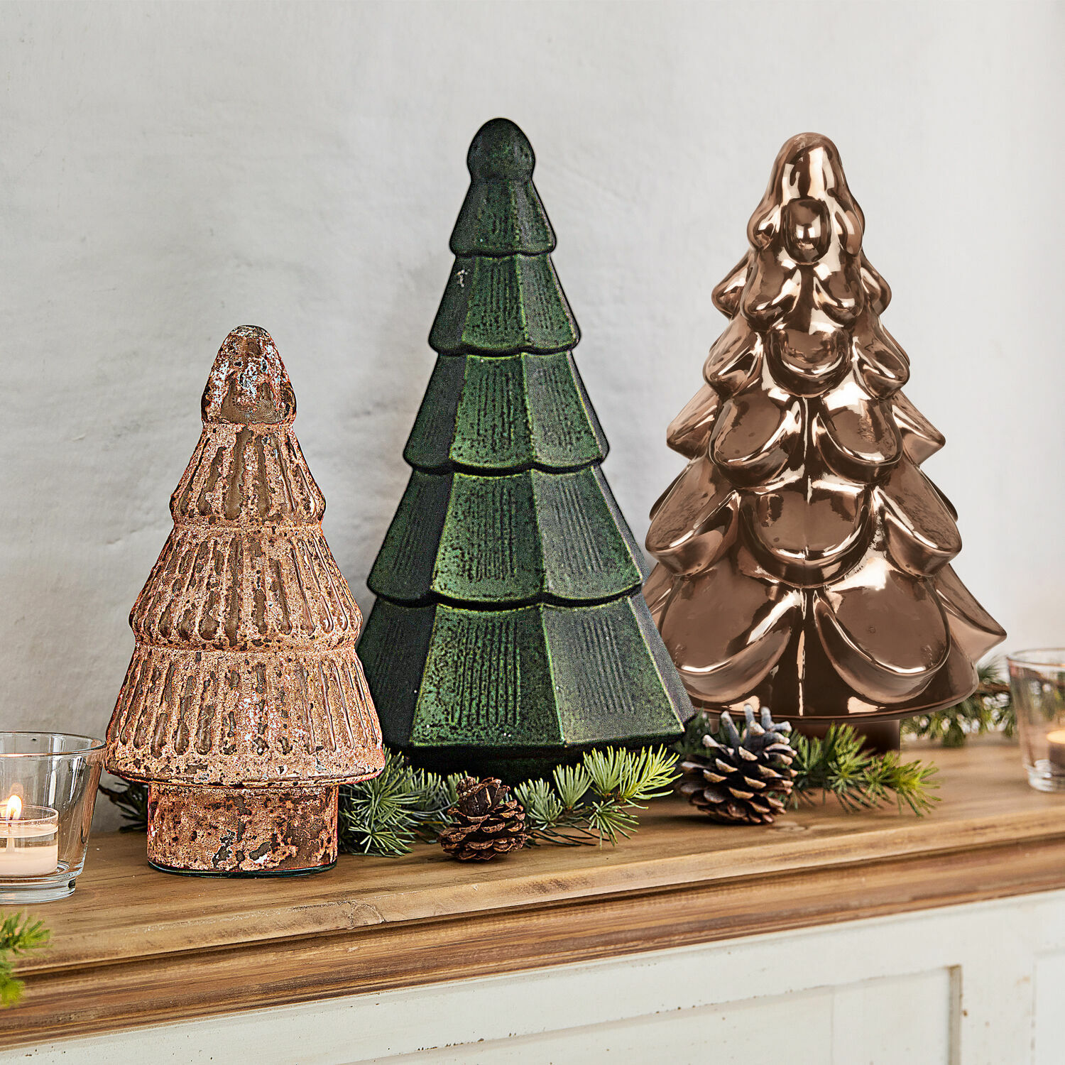 Lot de 3 arbres décoratifs Cheyenne