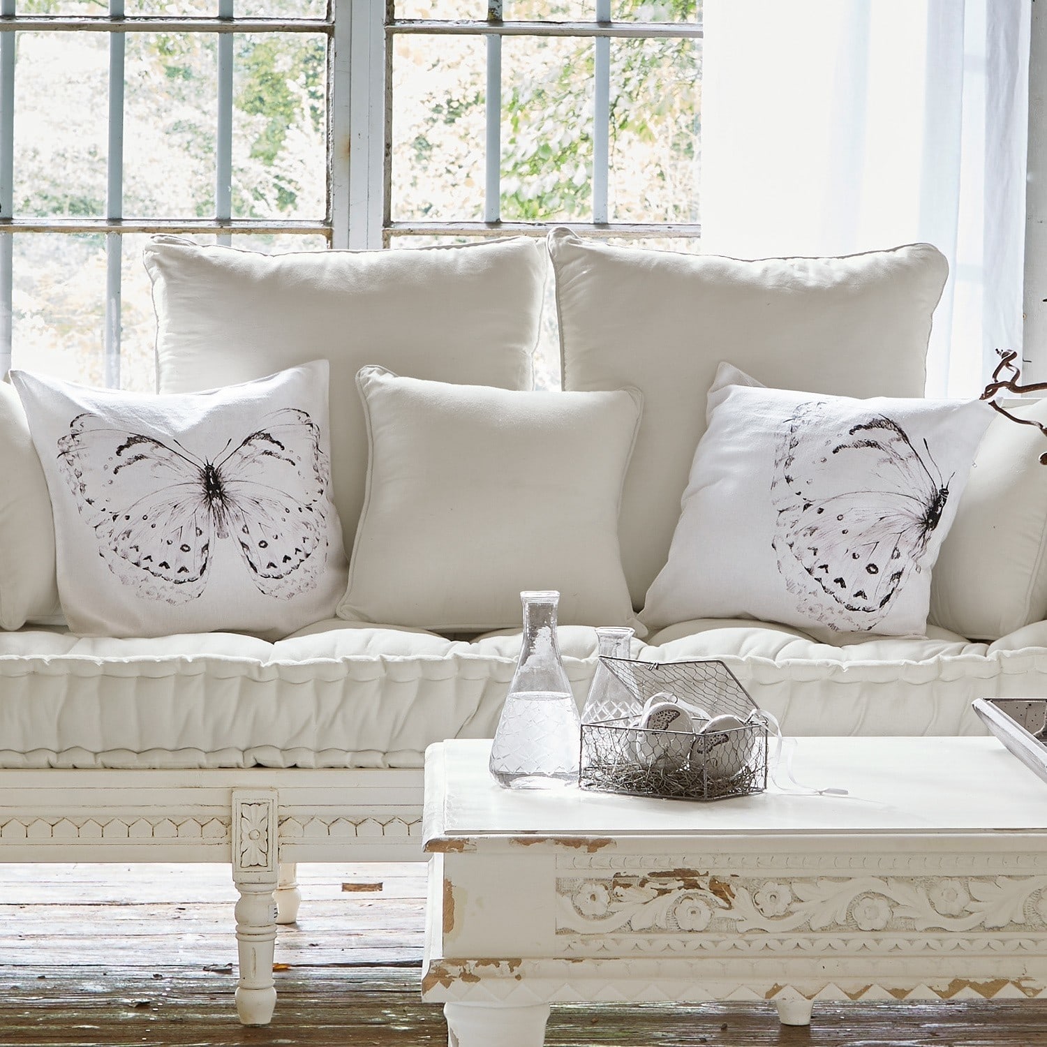 Lot de 2 housses de coussin Fragile