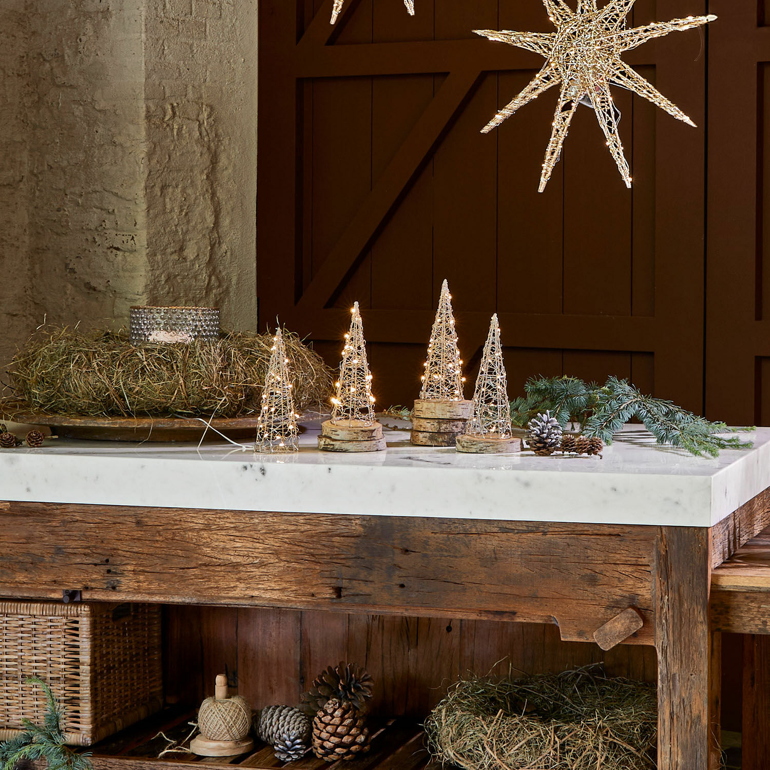 Lot de 4 sapins LED Velkrin