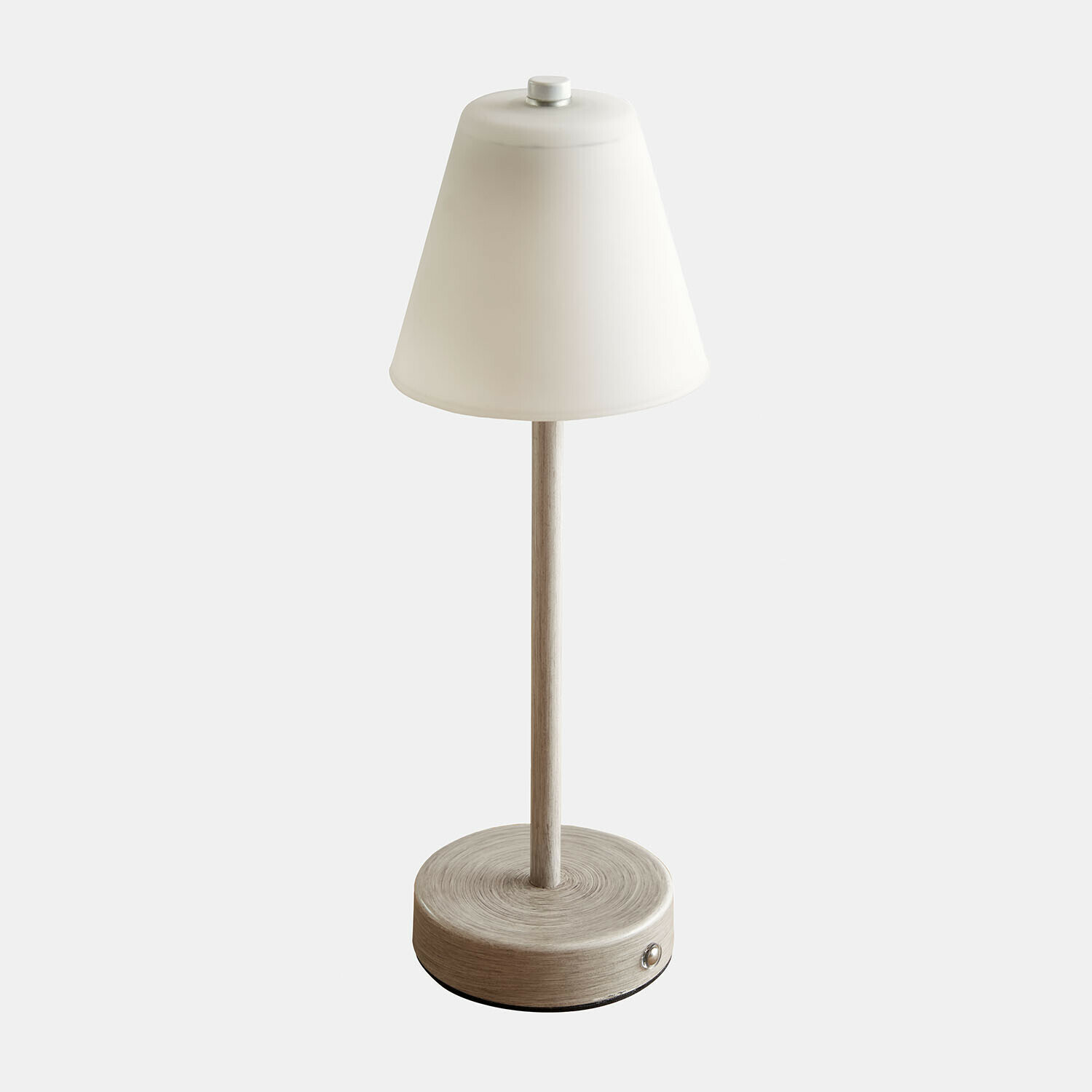 Lampe à poser rechargeable Melari Lampe de table en bois clair avec abat-jour blanc, design moderne pour salon ou chambre