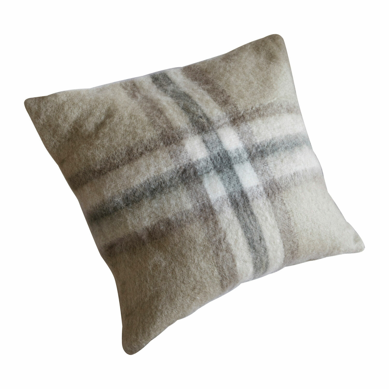 Housse de coussin Argoub Coussin décoratif en tissu doux à carreaux beige et gris pour salon confortable
