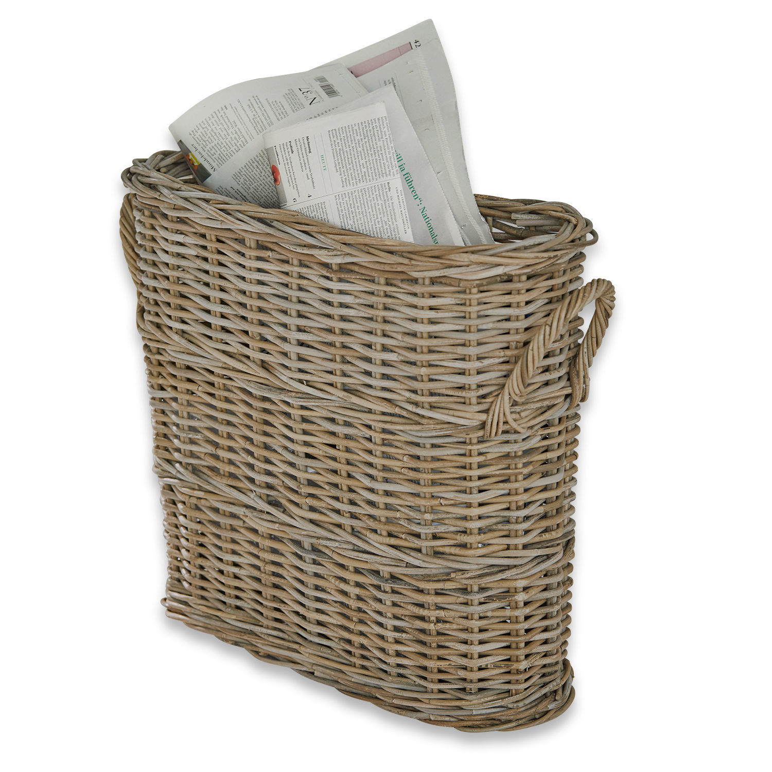 Panier Numenar Panier à journaux en osier couleur naturelle, rangement pratique pour la maison