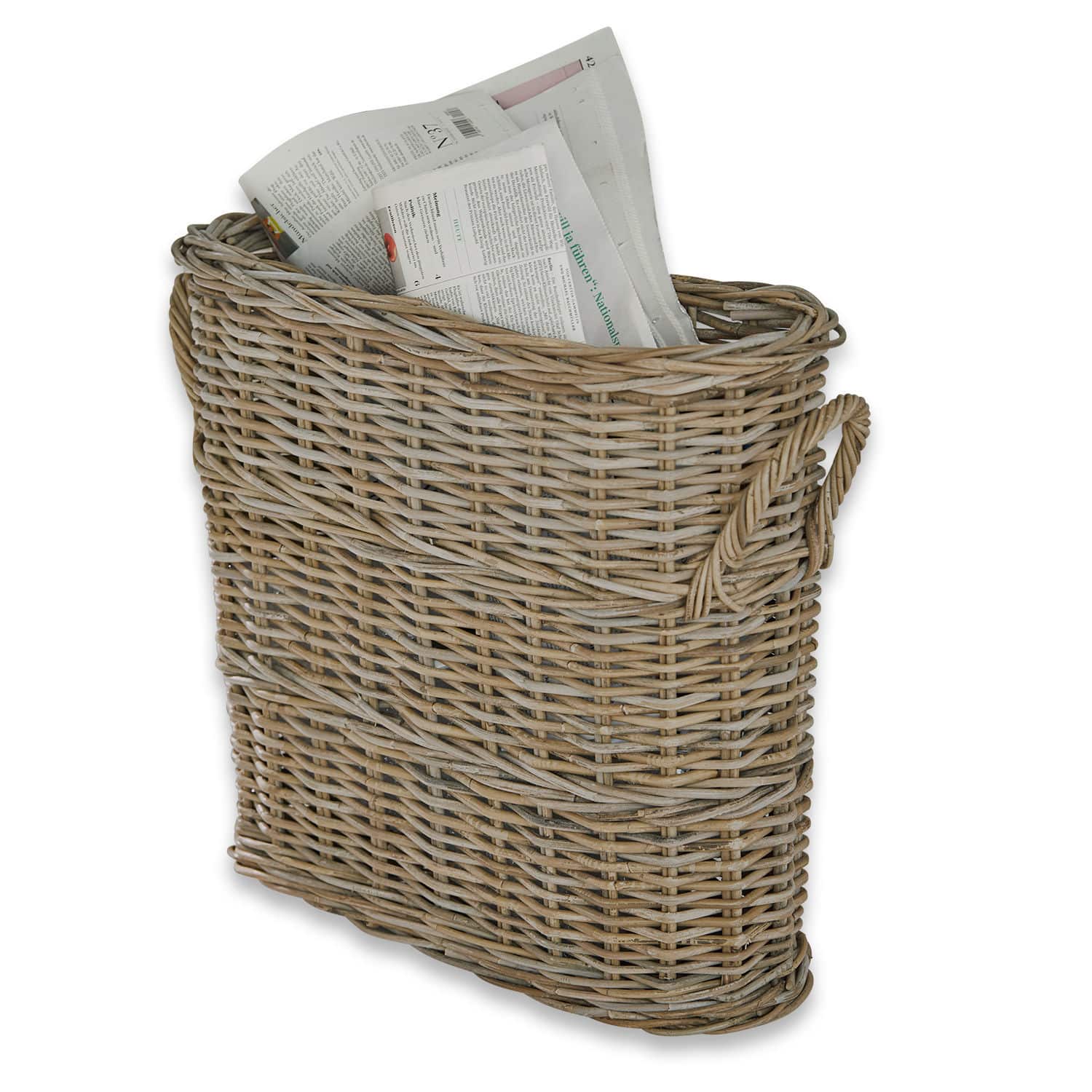 Panier Numenar Panier à journaux en osier couleur naturelle, rangement pratique pour la maison
