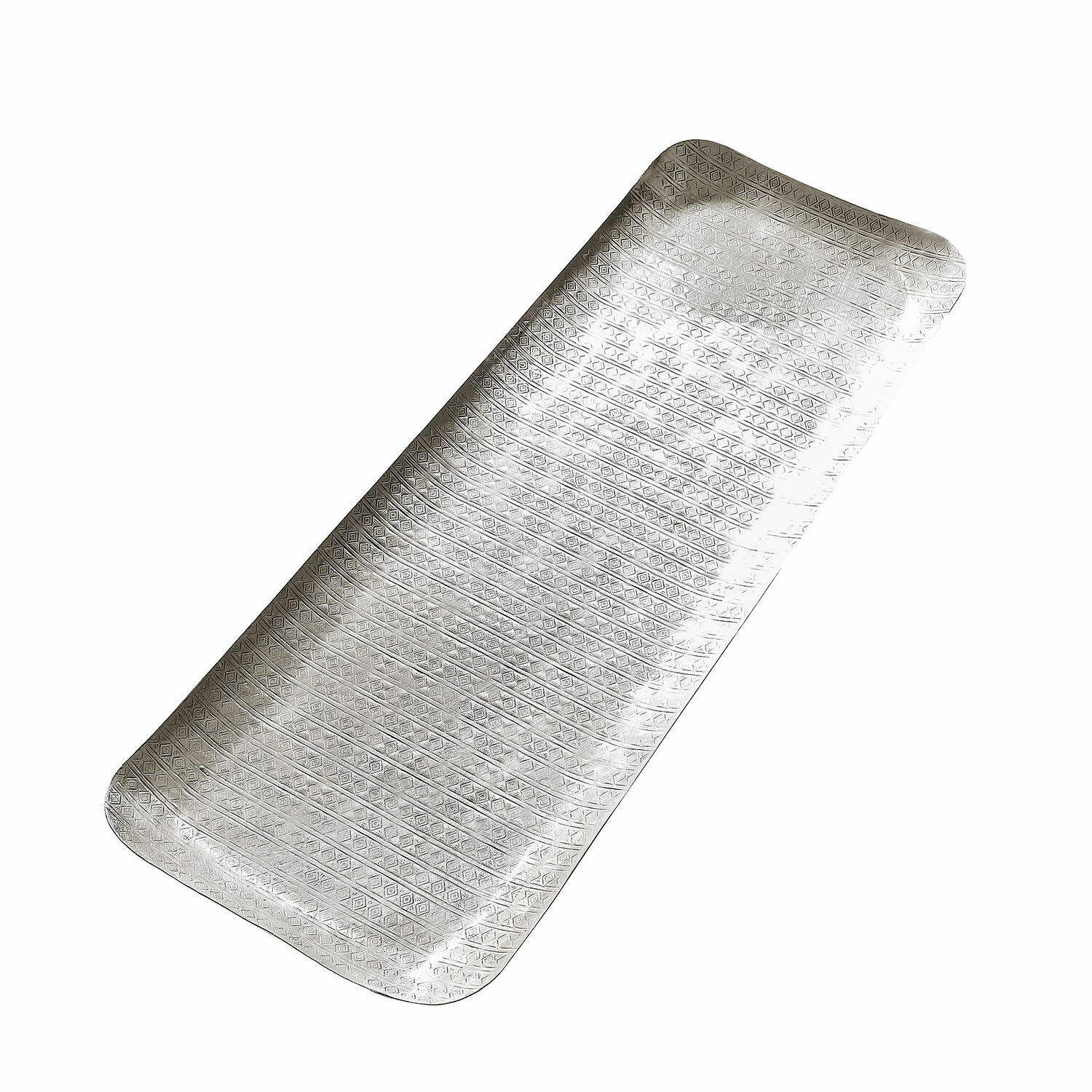 argenté vieilli Plateau rectangulaire Lodine en métal argenté antique avec motif fin, accessoire déco élégant