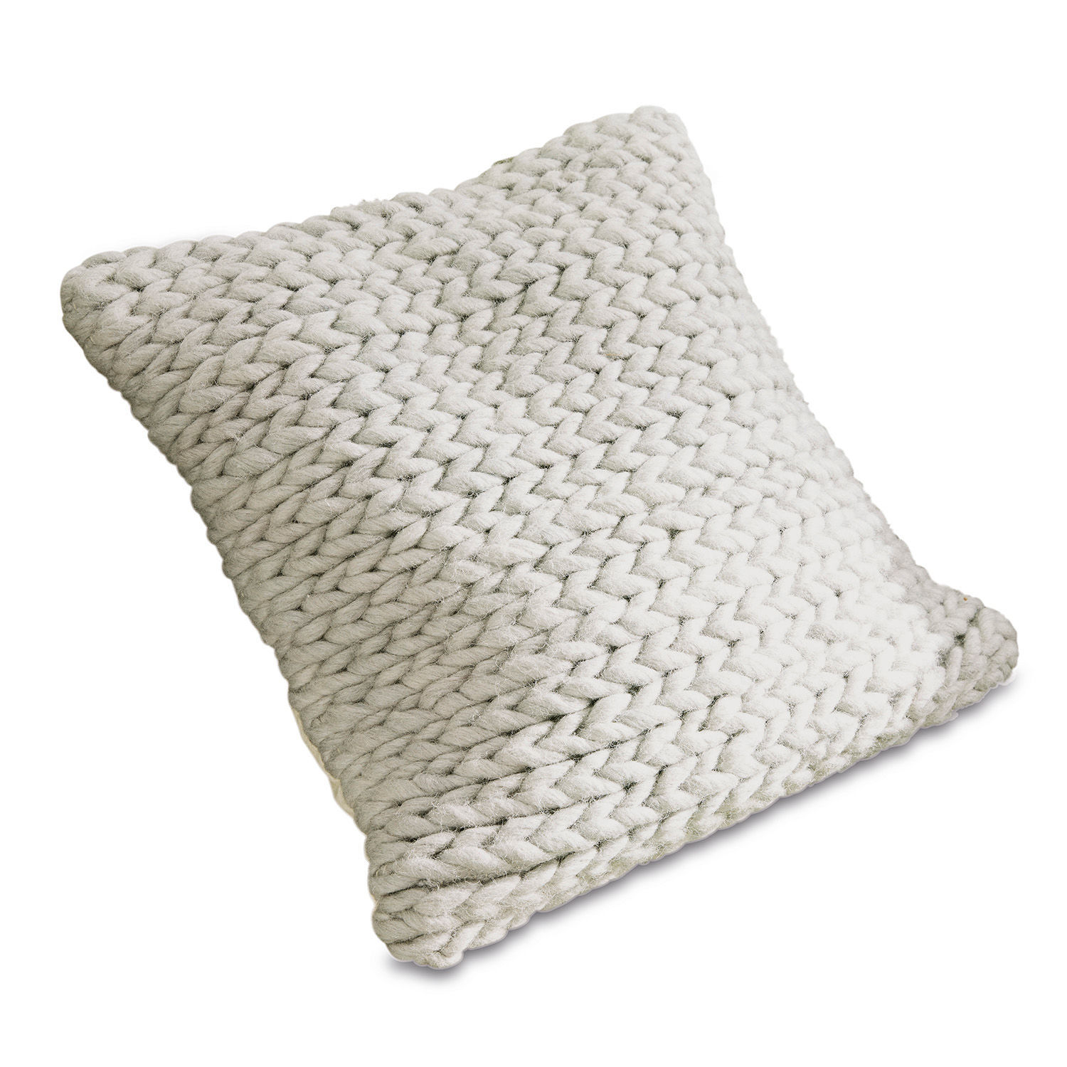 Housse de coussin Limnia Coussin carré décoratif en maille épaisse gris clair, doux et élégant pour salon moderne