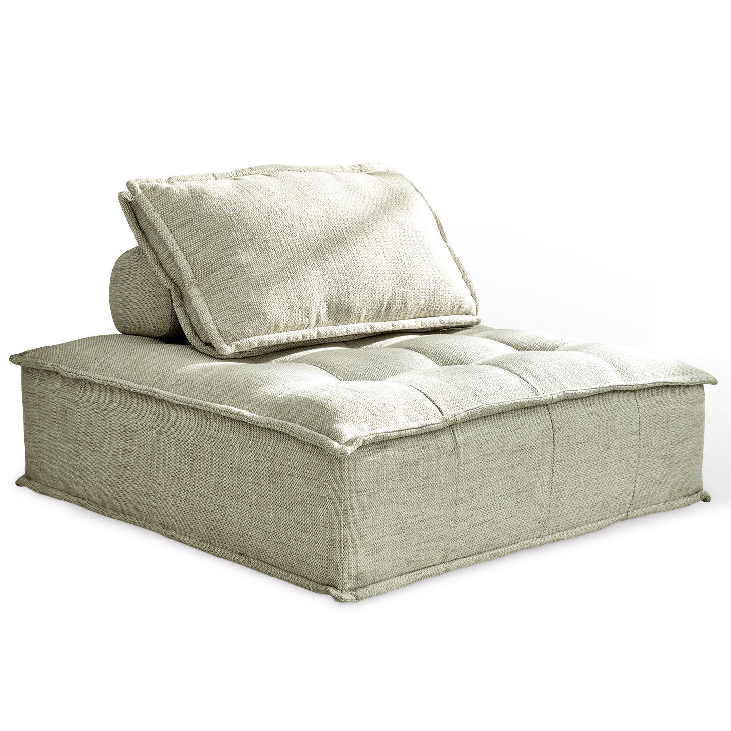 vert Canapé Tesshill vert clair en tissu, assise confortable pour salon, meuble moderne pour détente