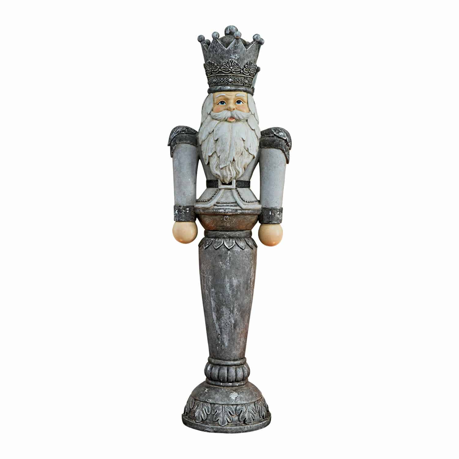 Figurine décorative Carter Figurine de casse-noisette en métal gris et beige, décoration de Noël traditionnelle