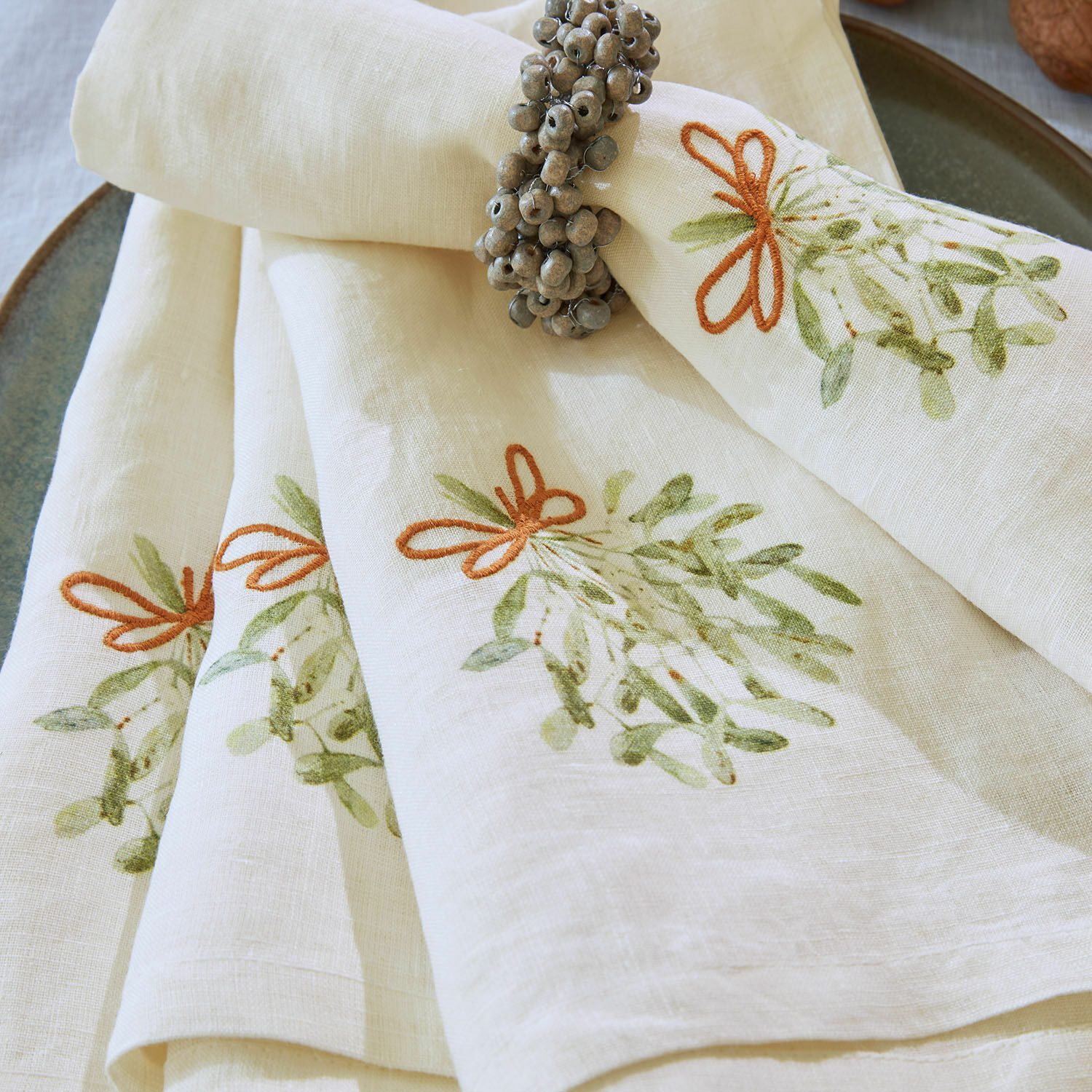 Lot de 4 serviettes de table Mistletoe