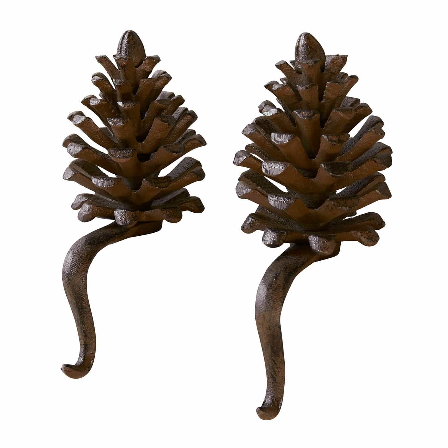 Lot de 2 pommes de pin en métal Firenza