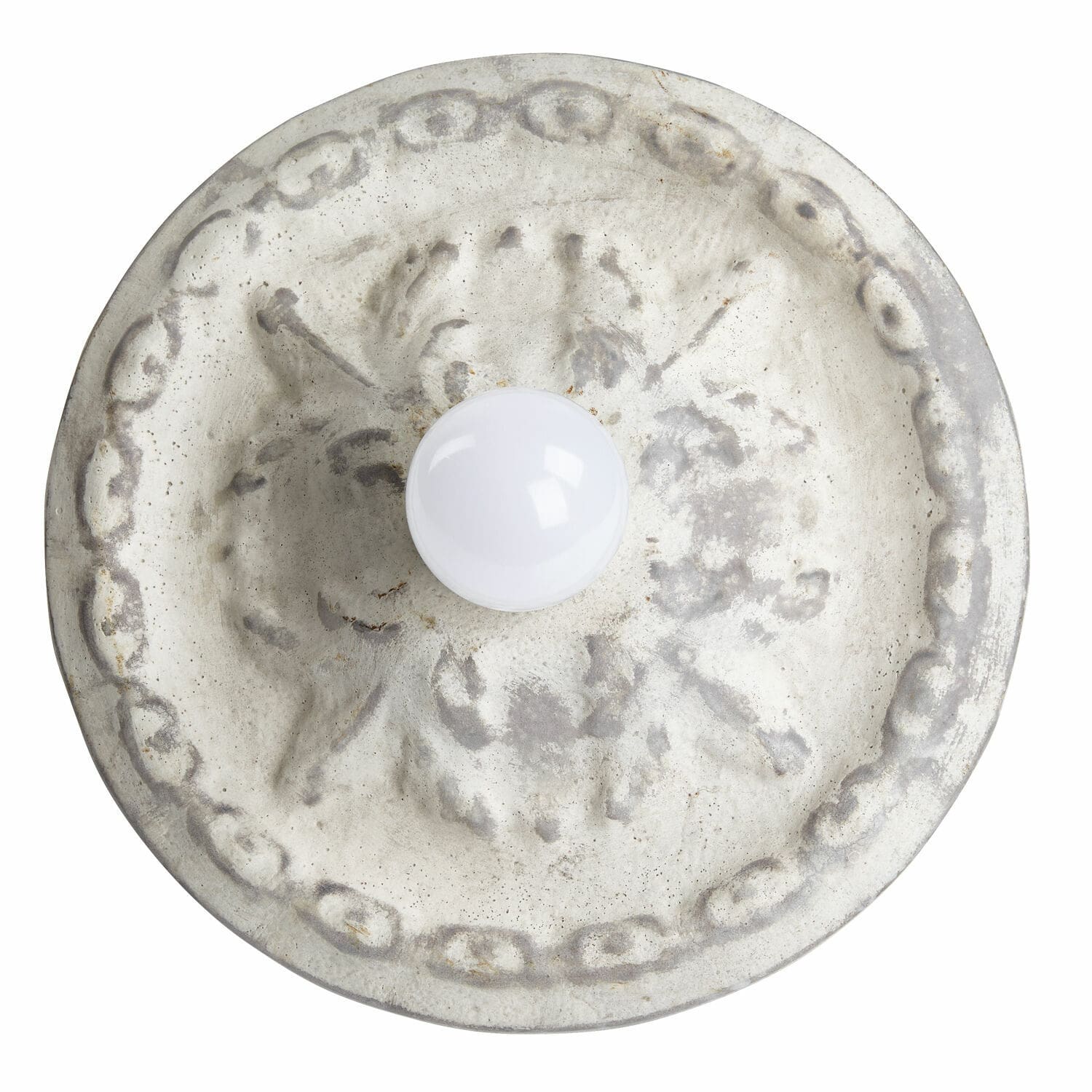 Applique-plafonnier Mangaire Applique murale ronde en béton gris avec ampoule blanche sphérique, élément décoratif d'éclairage