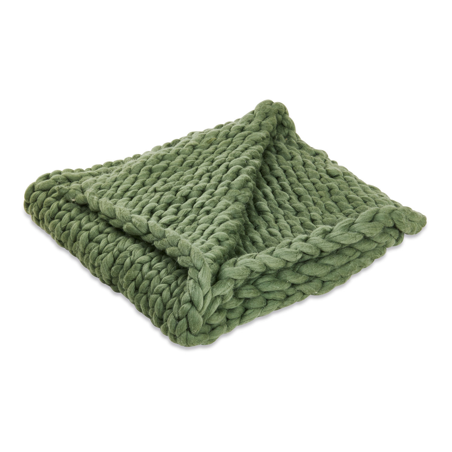 vert Plaid vert Reidous à grosse maille, couverture douce et décorative en tissu confortable